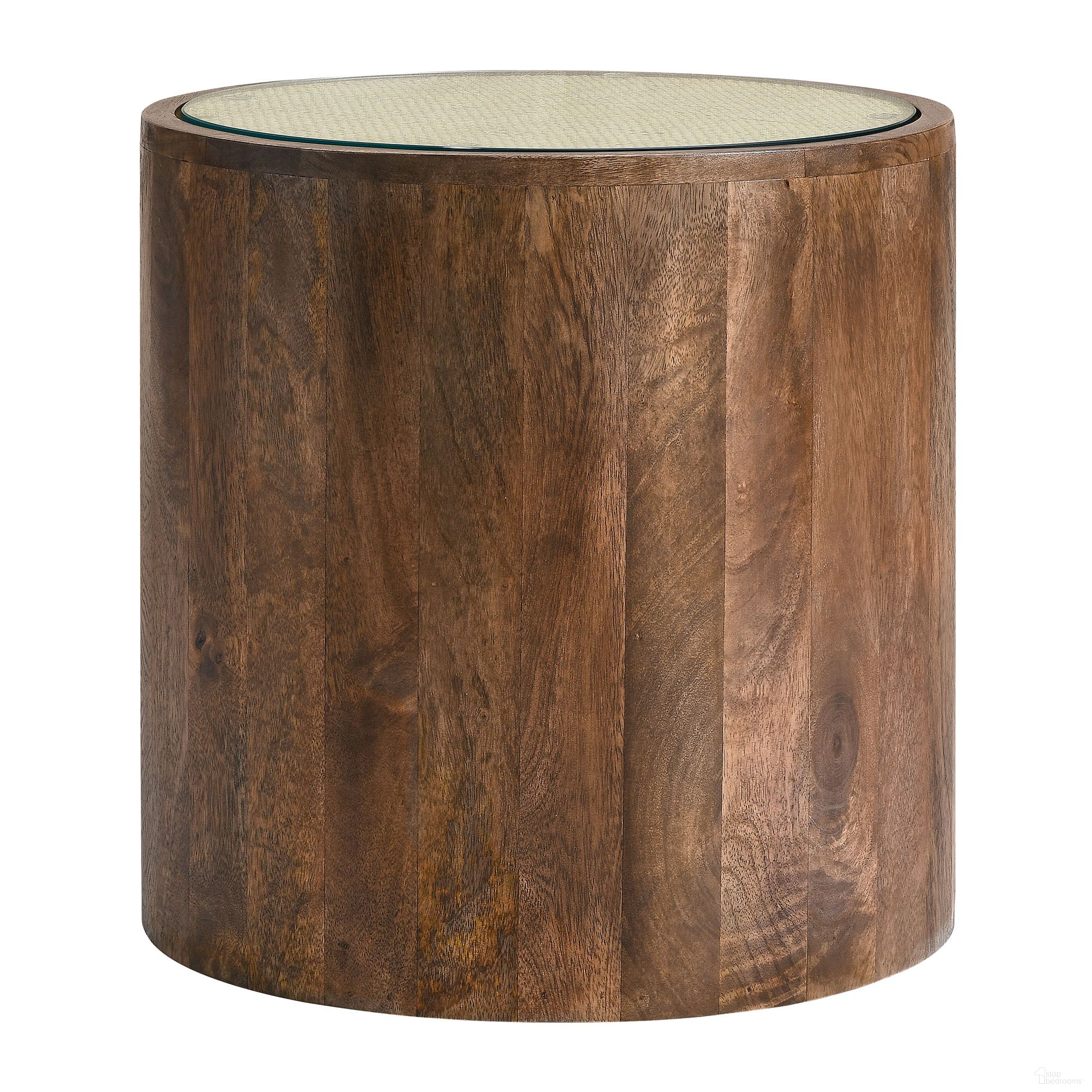 The appearance of Truett Round Wood Rattan Side Table In Walnut designed by Modway in the modern / contemporary interior design. This walnut piece of furniture  was selected by 1StopBedrooms from Truett Collection to add a touch of cosiness and style into your home. Sku: EEI-7085-WAL. Material: Rattan.