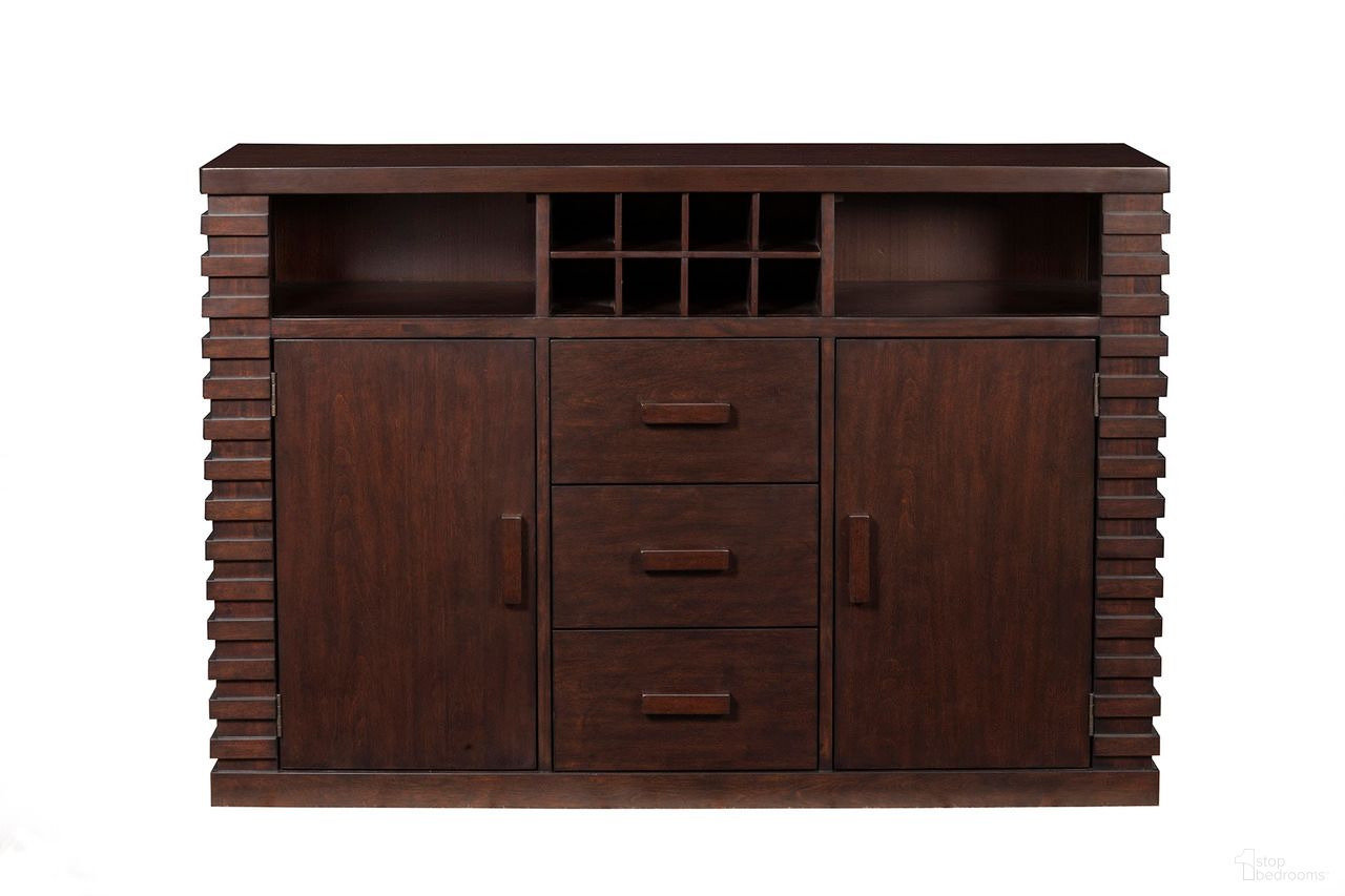 The appearance of Trulinea Sideboard In Dark Espresso designed by Alpine in the industrial interior design. This dark espresso piece of furniture  was selected by 1StopBedrooms from Trulinea Collection to add a touch of cosiness and style into your home. Sku: 6084-06. Material: Acacia.