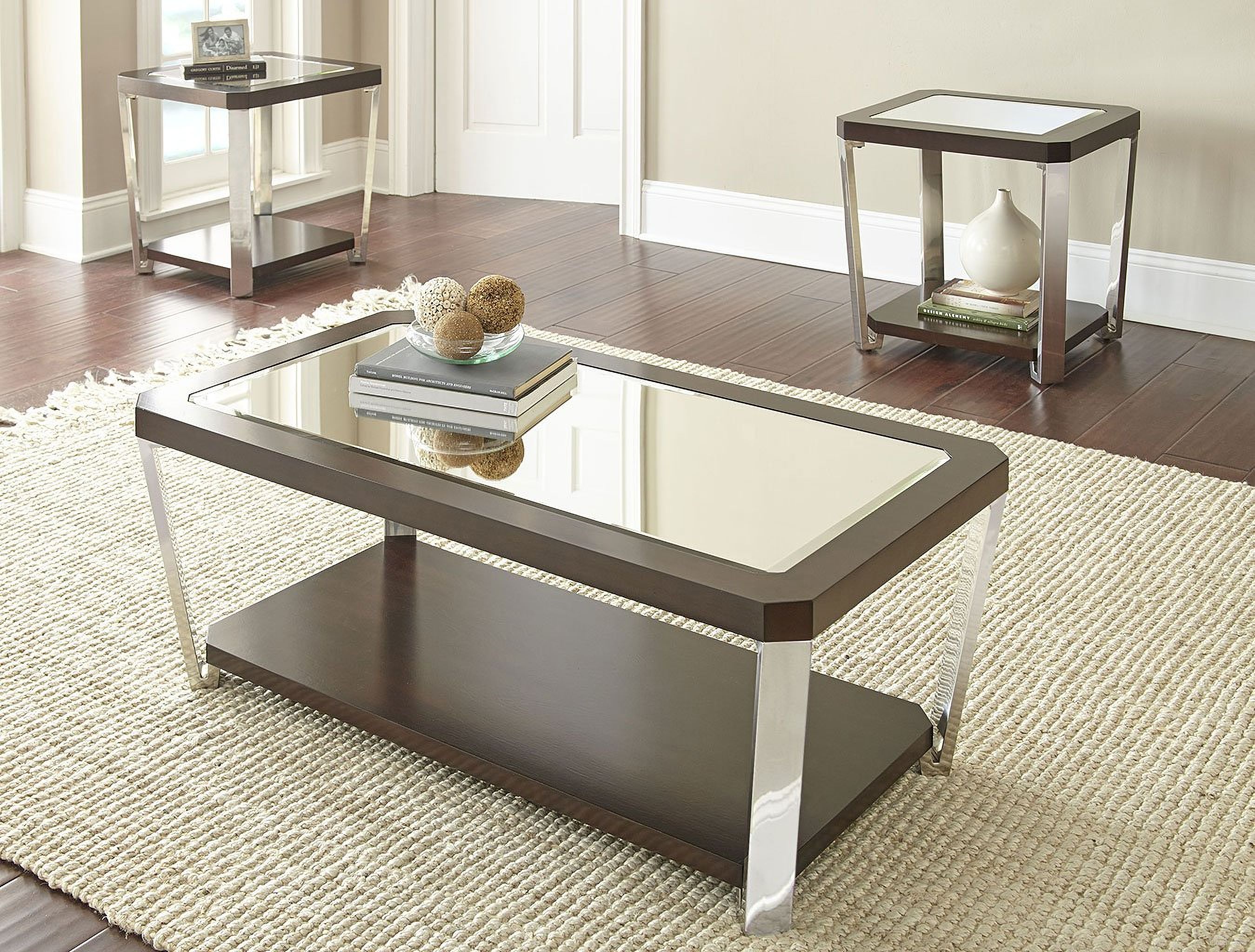 The appearance of Truman Occasional Table Set designed by Steve Silver in the modern / contemporary interior design. This espresso piece of furniture  was selected by 1StopBedrooms from Truman Collection to add a touch of cosiness and style into your home. Sku: TR300C;TR300E. Material: Wood.