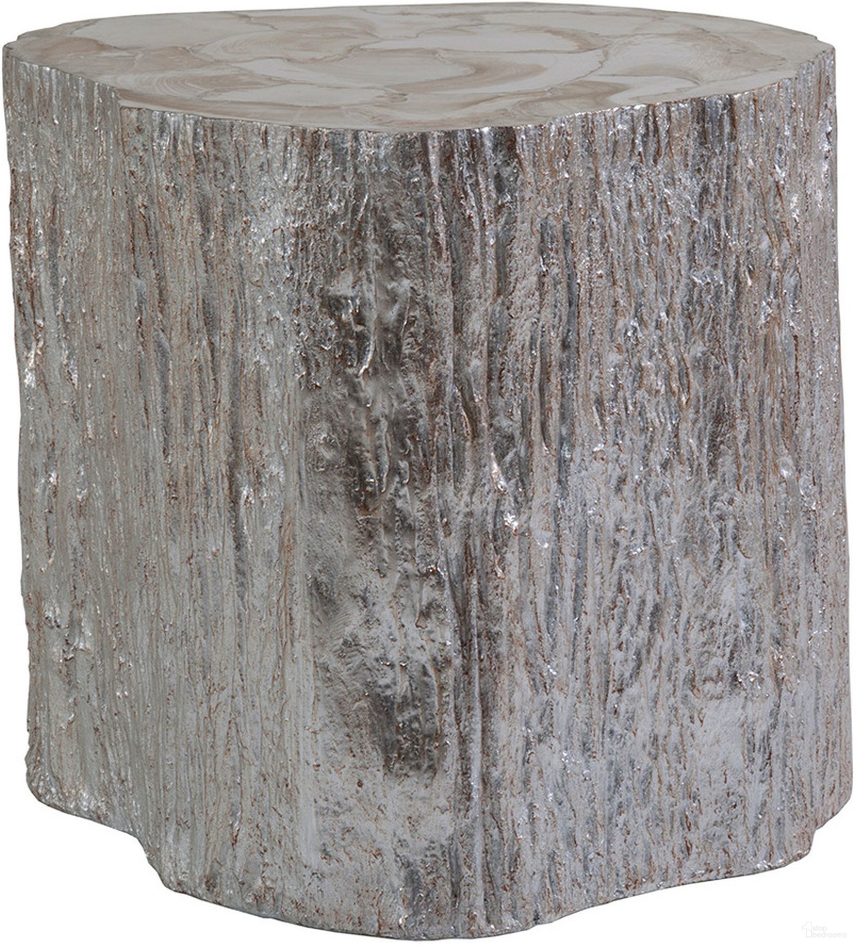 The appearance of Signature Designs Trunk Segment Side Table In Silver Leaf designed by Artistica Home in the transitional interior design. This silver leaf piece of furniture  was selected by 1StopBedrooms from Signature Designs Collection to add a touch of cosiness and style into your home. Sku: 2037-952. Material: Gold.