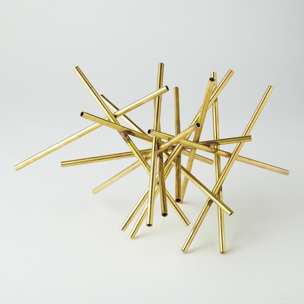 Tubular Burst Sculpture In Gold