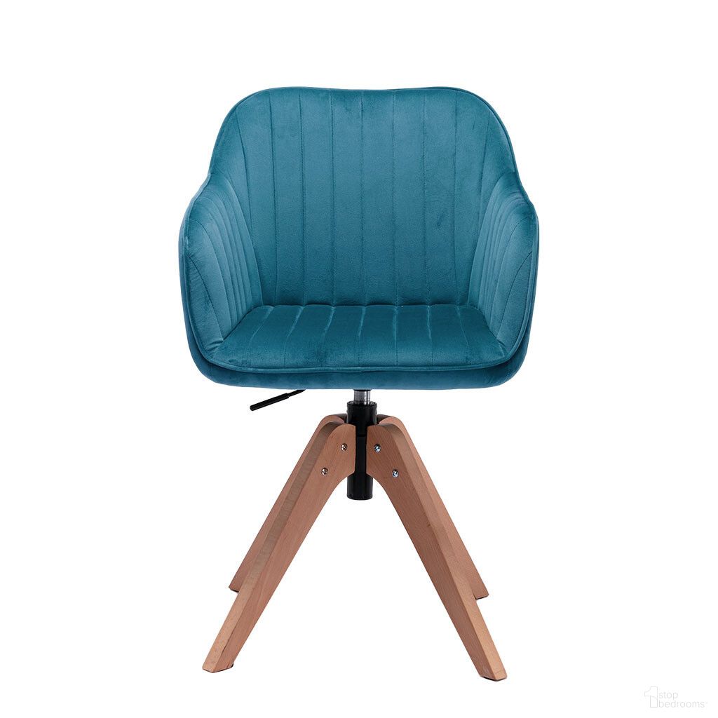 The appearance of Tufted Upholstered Velvet Dining Arm Chair In Teal Blue and Natural designed by Homeroots in the transitional interior design. This teal blue and natural piece of furniture was selected by 1StopBedrooms from to add a touch of cosiness and style into your home. Sku: 521185. Material: Velvet. Chair Type: Arm Chair.