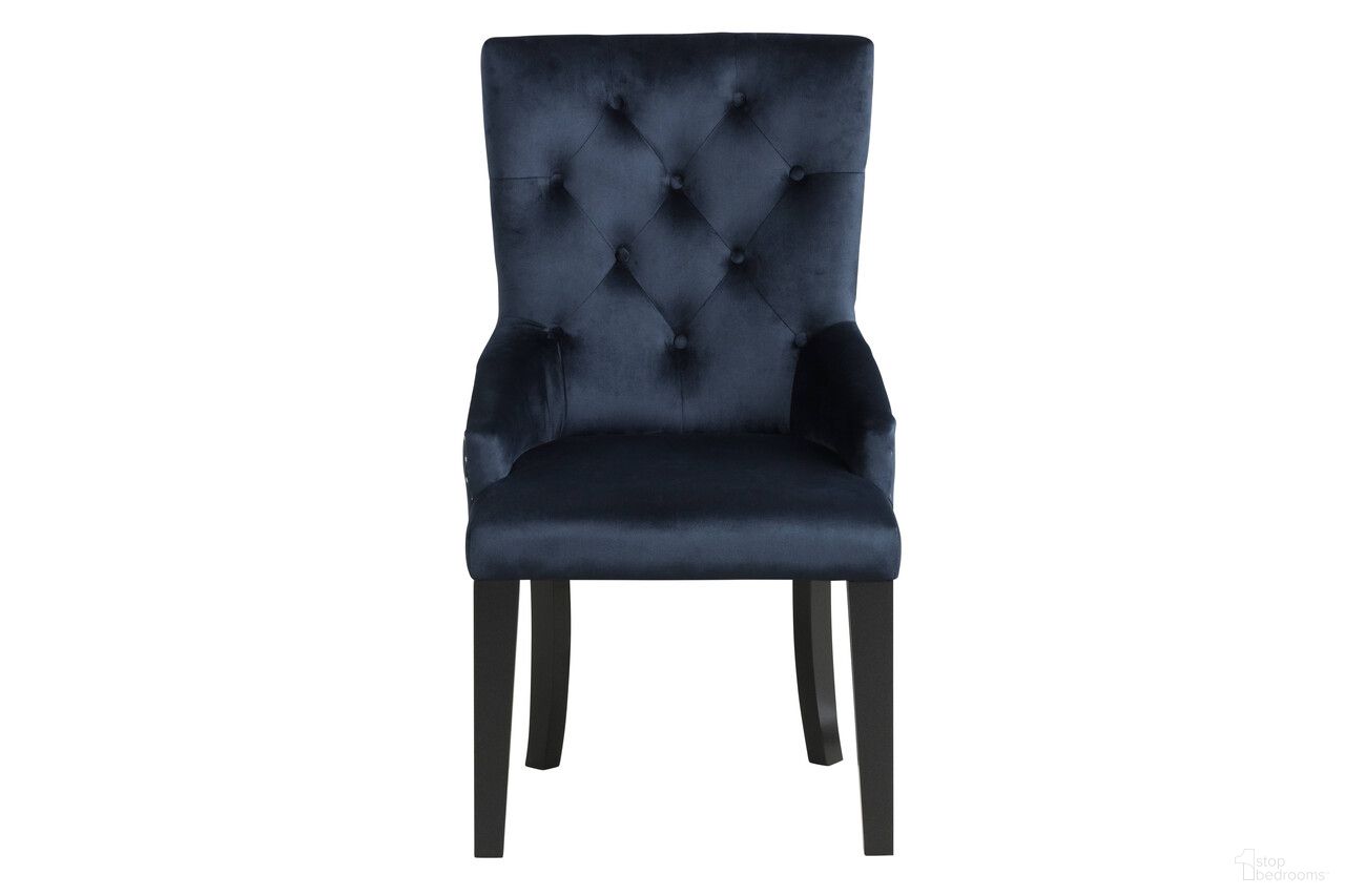 The appearance of Tufted Upholstered Velvet Dining Parsons Chair In Dark Blue and Black designed by Homeroots in the transitional interior design. This dark blue and black piece of furniture was selected by 1StopBedrooms from to add a touch of cosiness and style into your home. Sku: 573416. Material: Velvet. Chair Type: Side Chair.