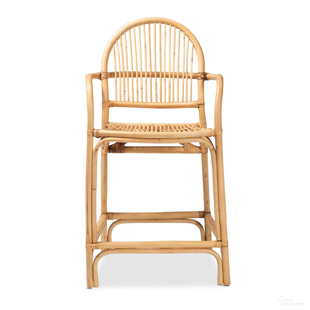 The appearance of Tugera Rattan Counter Stool In Natural Brown designed by Baxton Studio in the bohemian interior design. This natural brown piece of furniture was selected by 1StopBedrooms from Tugera Collection to add a touch of cosiness and style into your home. Sku: Tugera-Rattan-CS. Material: Natural Rattan.