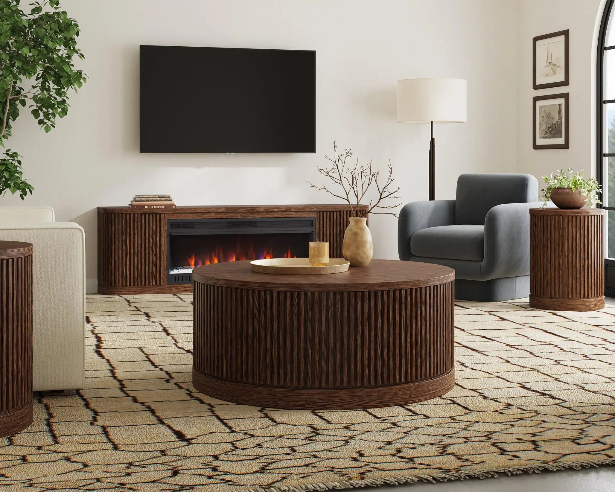 Tulane Occasional Table Set In Brown
