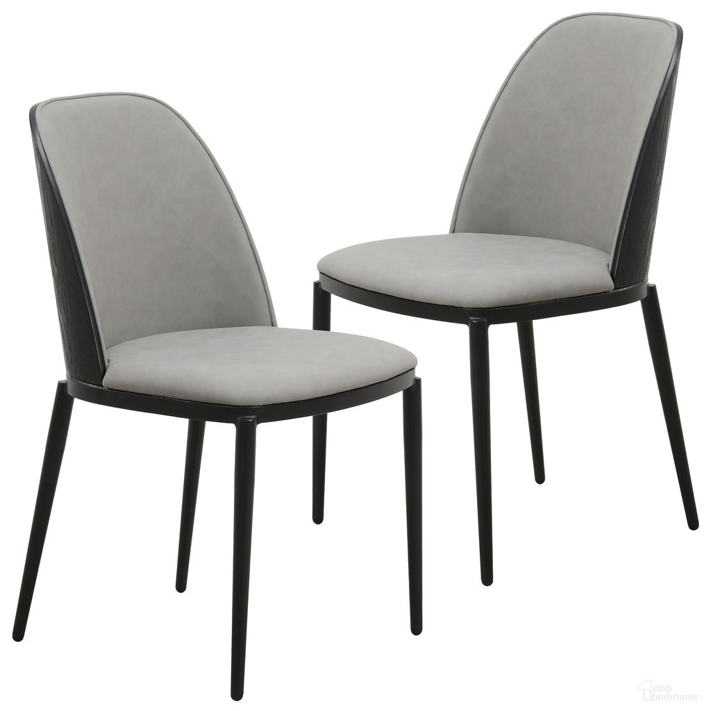 The appearance of Tule Dining Chair Set of 2 In Black Frame with Light Grey Leather designed by LeisureMod in the modern / contemporary interior design. This black/light gray piece of furniture was selected by 1StopBedrooms from Tule Collection to add a touch of cosiness and style into your home. Sku: TCBL18LGR2. Material: Wood. Chair Type: Side Chair.