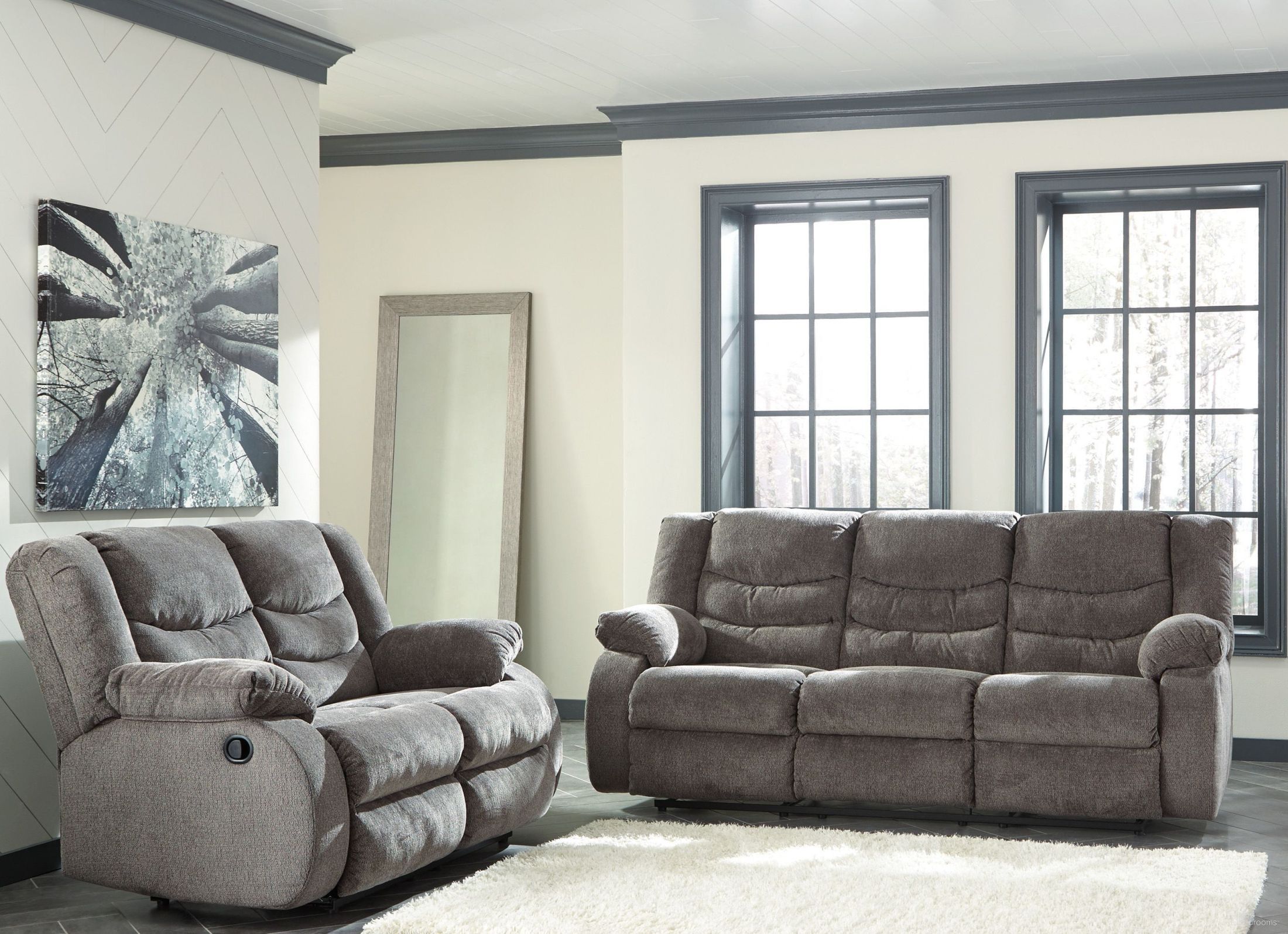 Tulen Reclining Living Room Set In Gray