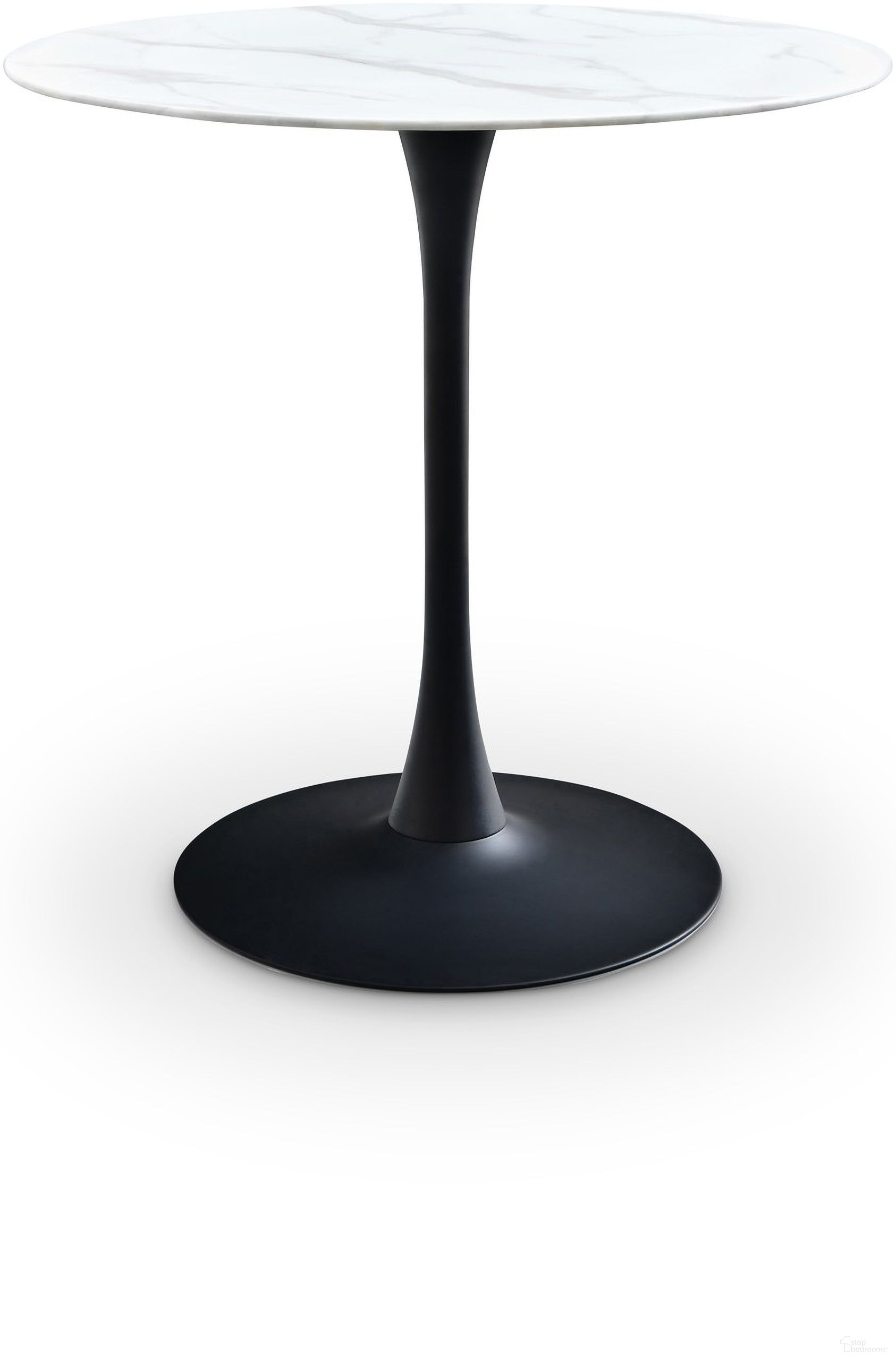 The appearance of Tulip Counter Height Table In Matte Black designed by Meridian in the modern / contemporary interior design. This matte black piece of furniture  was selected by 1StopBedrooms from Tulip Collection to add a touch of cosiness and style into your home. Sku: 928-T Box 1/3 (Top);928-T Box 2/3 (Middle Support Column);928-T Box 3/3 (Base Plate/Square Connection Part/Hardware). Table Base Style: Pedestal. Table Top Shape: Round. Material: Marble. Size: 36".