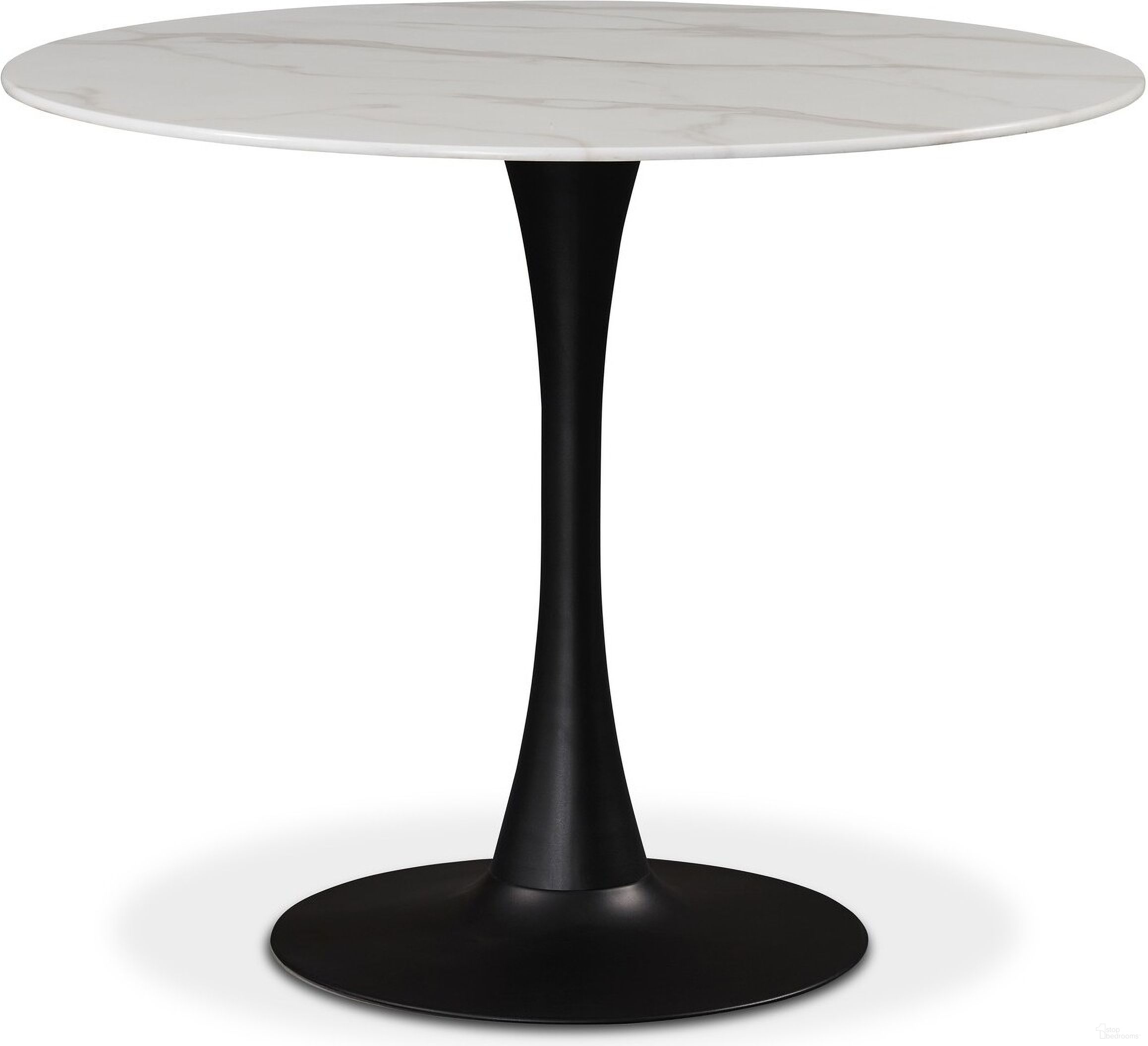 The appearance of Tulip 36-Inch Dining Table In Matte Black designed by Meridian in the modern / contemporary interior design. This matte black piece of furniture  was selected by 1StopBedrooms from Tulip Collection to add a touch of cosiness and style into your home. Sku: 973-T Box 1/3 (Dining Table);973-T Box 2/3 (Middle Support Column);973-T Box 3/3 (Base plate+Square Connection part+Hardware). Table Base Style: Pedestal. Table Top Shape: Round. Material: Marble. Size: 36".