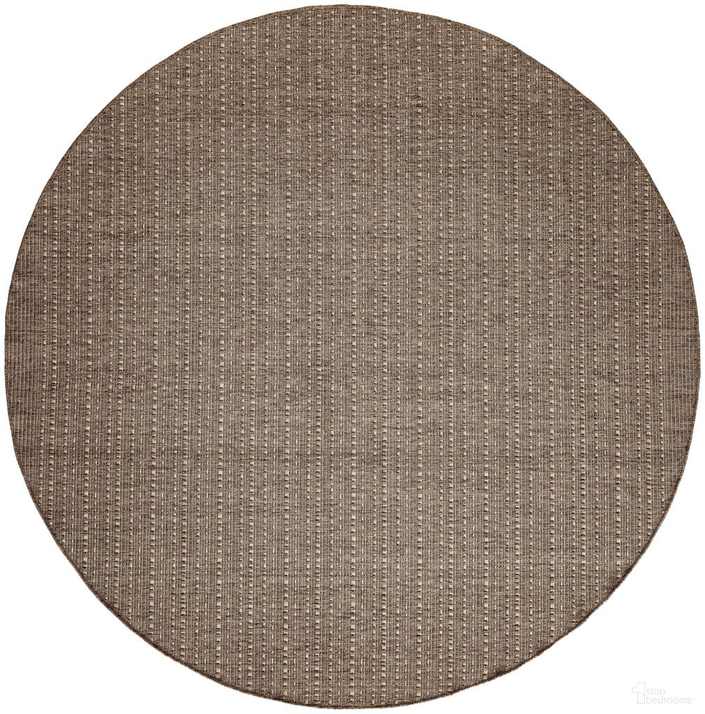 Tulum 8' x 8' Round Outdoor Rug In Brown