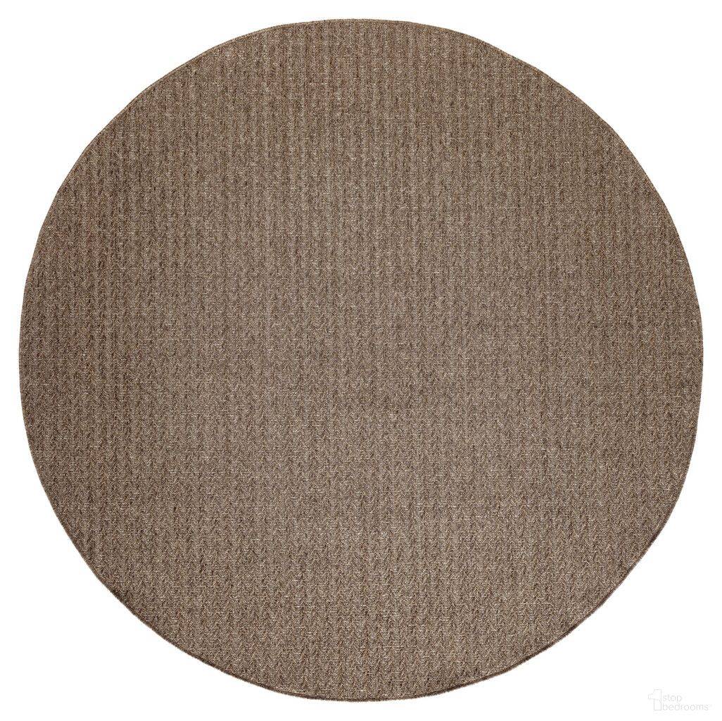 Tulum 8' x 8' Round Outdoor Rug In Brown