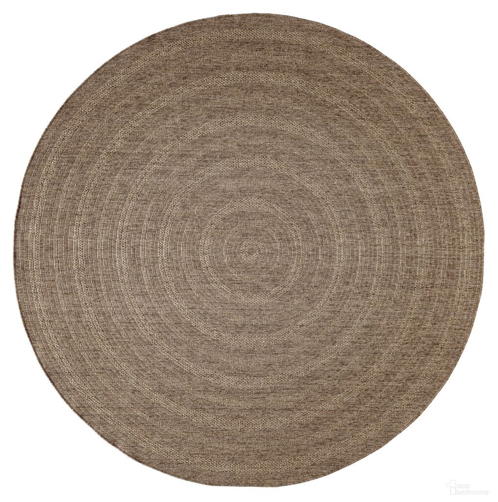 Tulum 8' x 8' Round Outdoor Rug In Brown