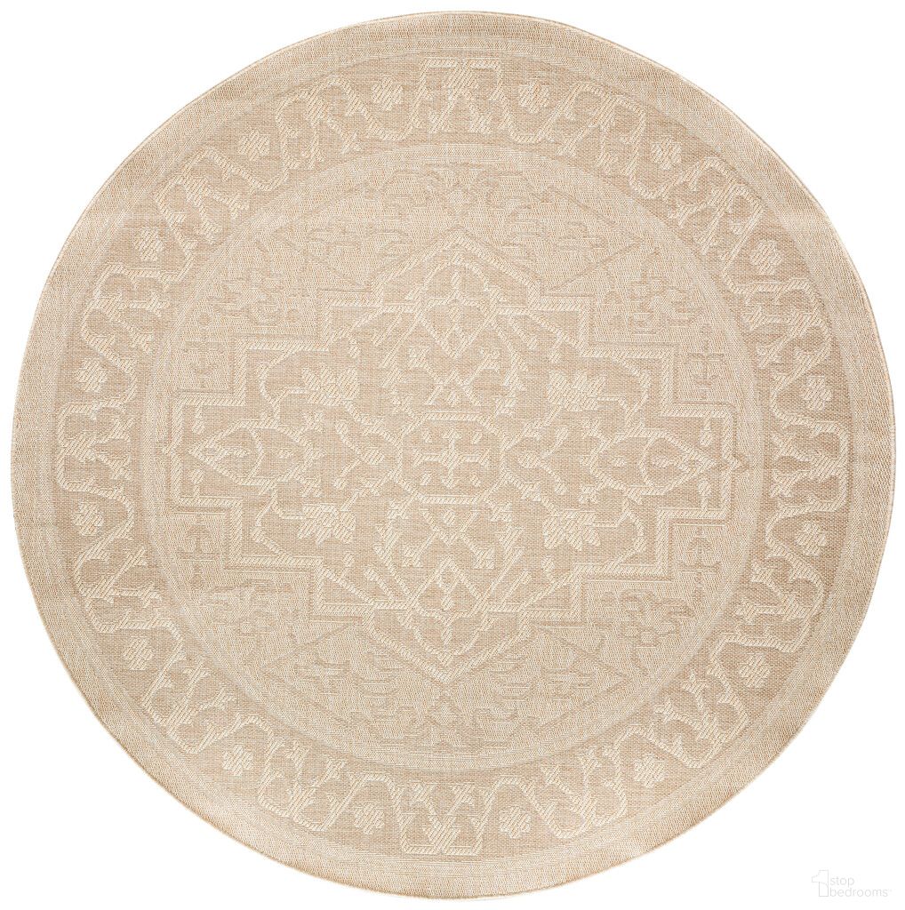 Tulum 8' x 8' Round Outdoor Rug In Cream