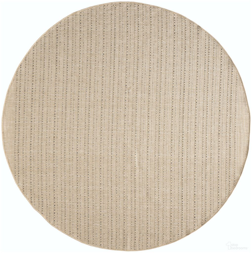 Tulum 8' x 8' Round Outdoor Rug In Taupe