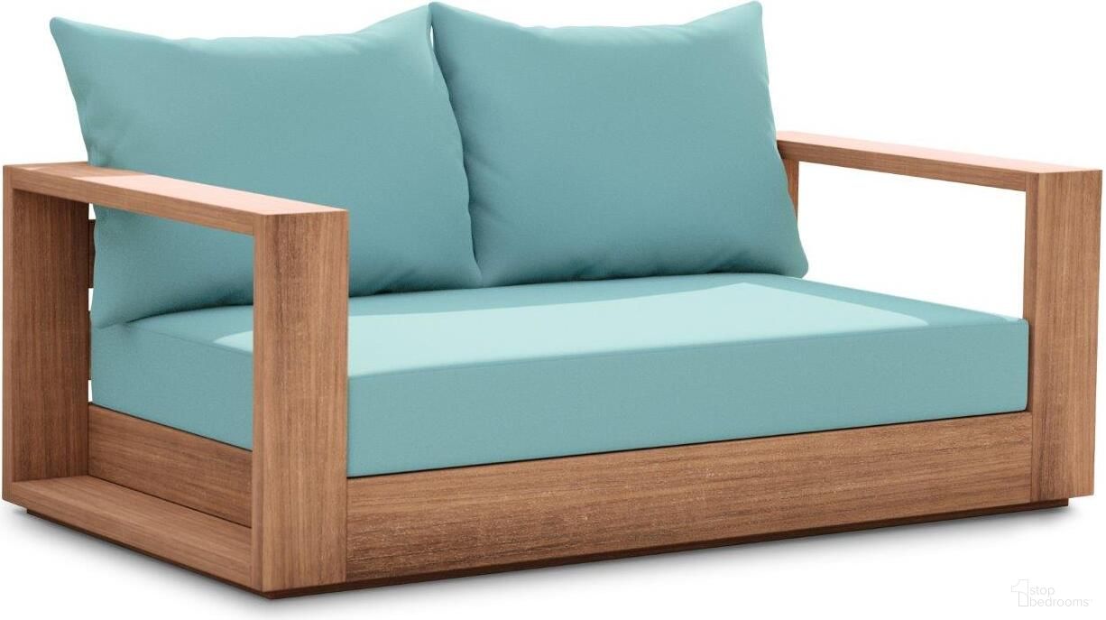 The appearance of Tulum Water Resistant Fabric Outdoor Loveseat In Blue designed by Meridian in the modern / contemporary interior design. This blue piece of furniture was selected by 1StopBedrooms from Tulum Collection to add a touch of cosiness and style into your home. Sku: 353SeaBlue-L. Material: Wood.