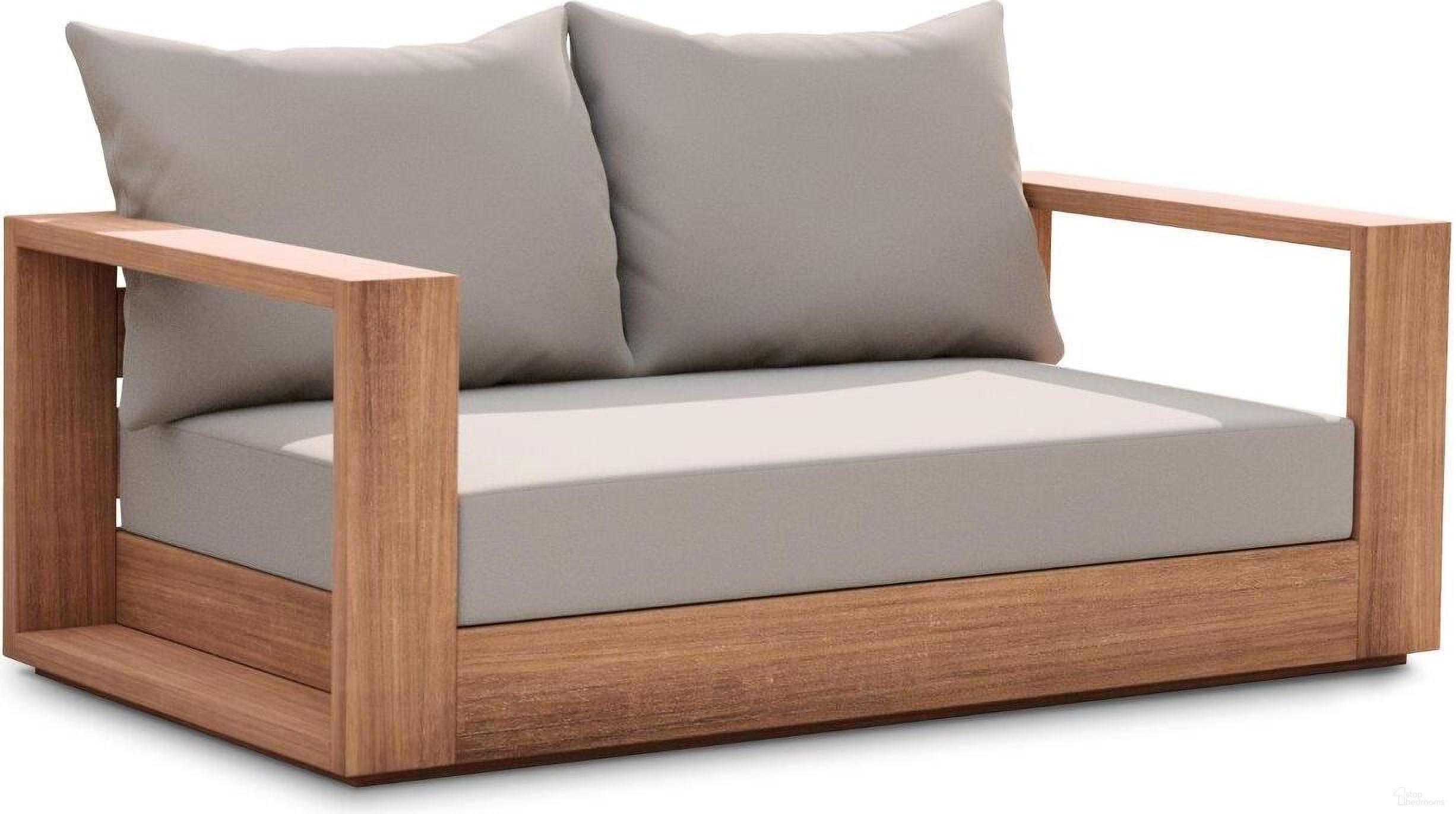 The appearance of Tulum Water Resistant Fabric Outdoor Loveseat In Grey designed by Meridian in the modern / contemporary interior design. This grey piece of furniture was selected by 1StopBedrooms from Tulum Collection to add a touch of cosiness and style into your home. Sku: 353Grey-L. Material: Wood.