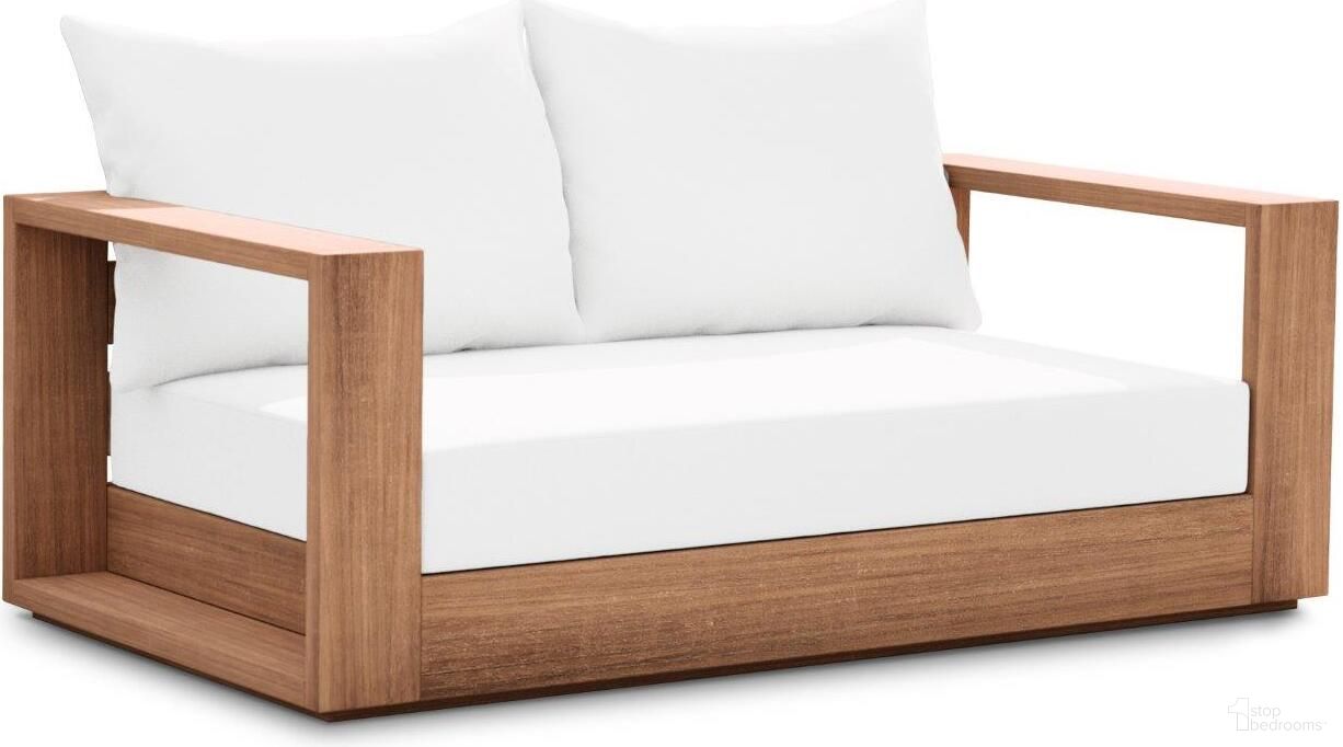 The appearance of Tulum Water Resistant Fabric Outdoor Loveseat In Off White designed by Meridian in the modern / contemporary interior design. This off white piece of furniture was selected by 1StopBedrooms from Tulum Collection to add a touch of cosiness and style into your home. Sku: 353White-L. Material: Wood.