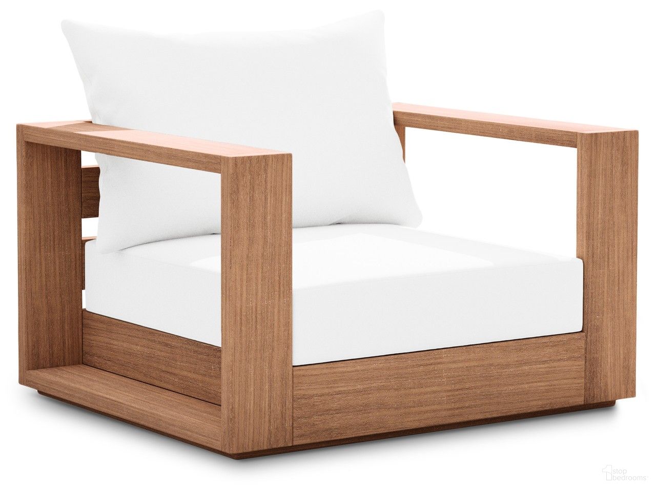 The appearance of Tulum Water Resistant Fabric Outdoor Chair In Off White designed by Meridian in the modern / contemporary interior design. This off white piece of furniture  was selected by 1StopBedrooms from Tulum Collection to add a touch of cosiness and style into your home. Sku: 353White-C. Material: Wood.