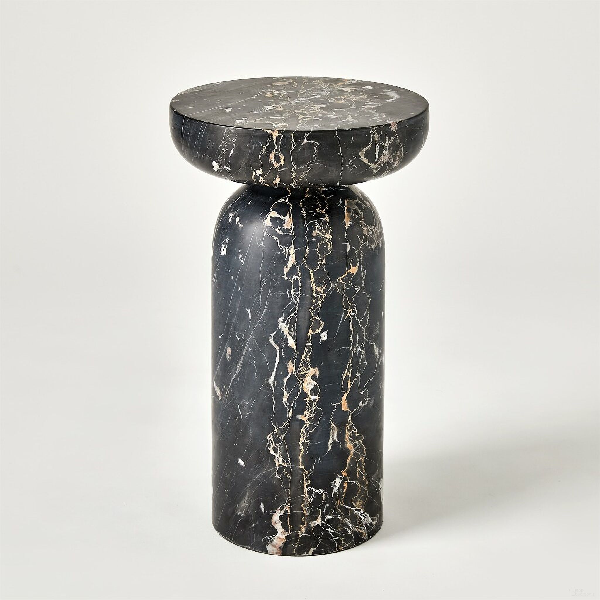 Tumble Golden Portoro Marble Accent Table In Black