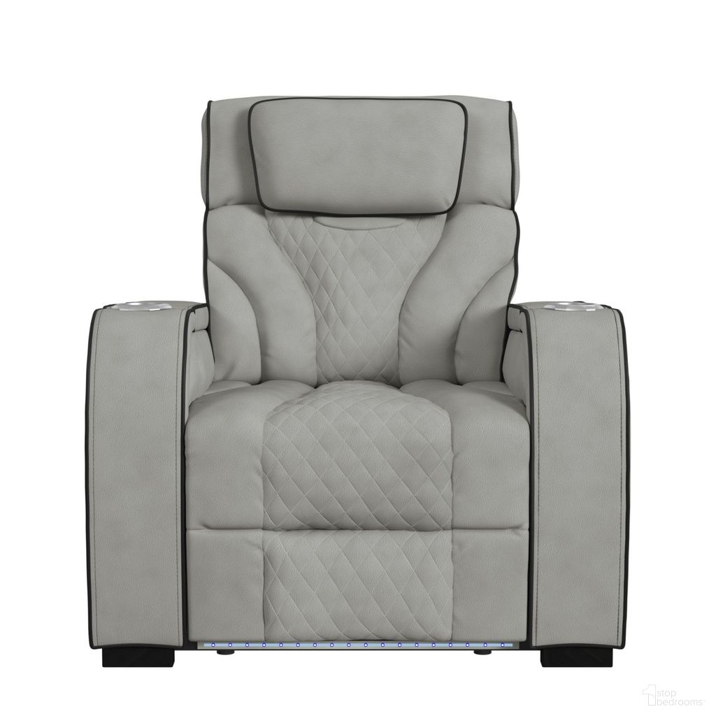 Tundra Motion Recliner with LED In Simba Taupe and Black Welt