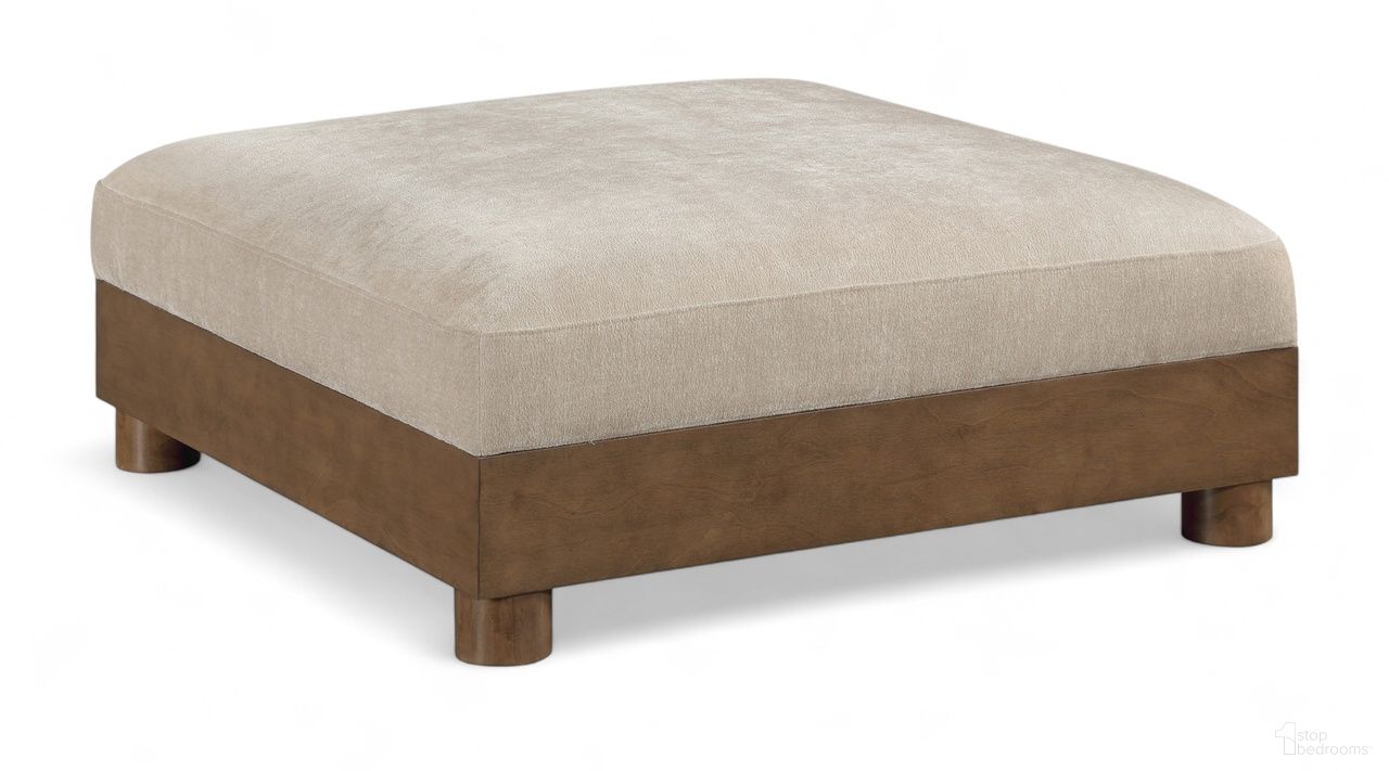 The appearance of Turin Chenille Fabric Upholstered Modular Ottoman In Taupe designed by Meridian in the modern / contemporary interior design. This taupe piece of furniture  was selected by 1StopBedrooms from Turin Collection to add a touch of cosiness and style into your home. Sku: 606Taupe-Ott. Material: Birch Wood.