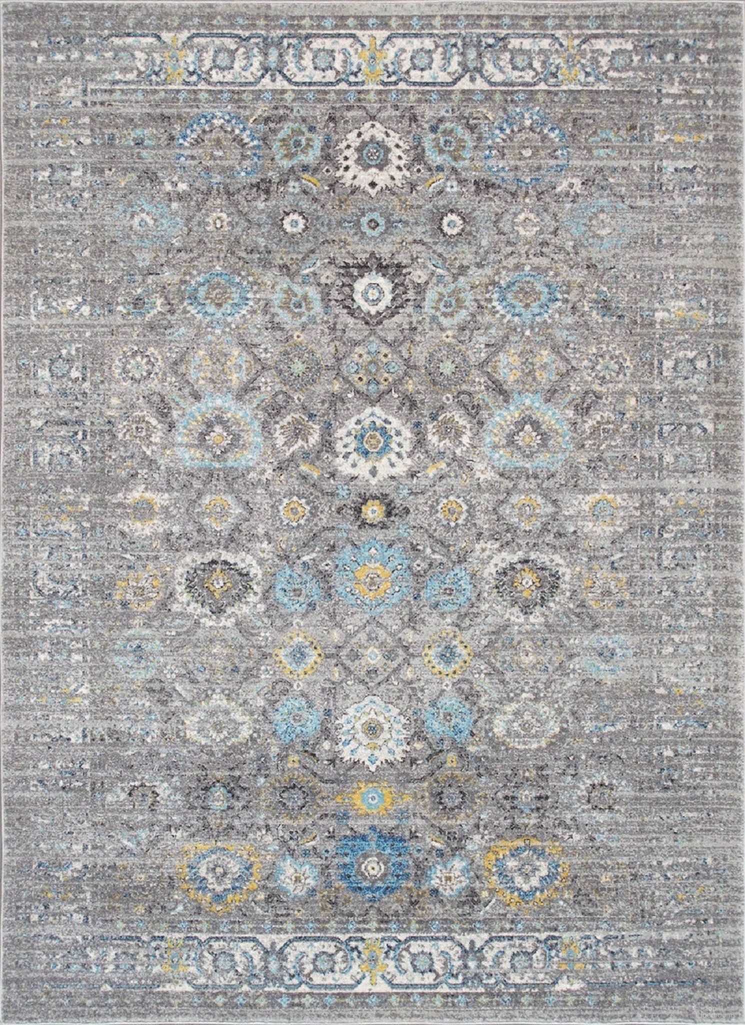 Turkish Chelsea Design Area Rug 10' x 14' In Silver