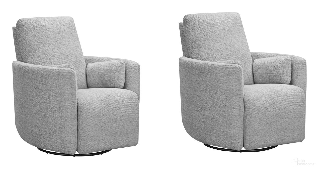 The appearance of Turner Manual Swivel Glider Recliner Set of 2 In Vincent Fog designed by Parker House in the transitional interior design. This vincent fog piece of furniture was selected by 1StopBedrooms from Turner Collection to add a touch of cosiness and style into your home. Sku: MTUR-812GS-VNCF;MTUR-812GS-VNCF. Material: Polyester.