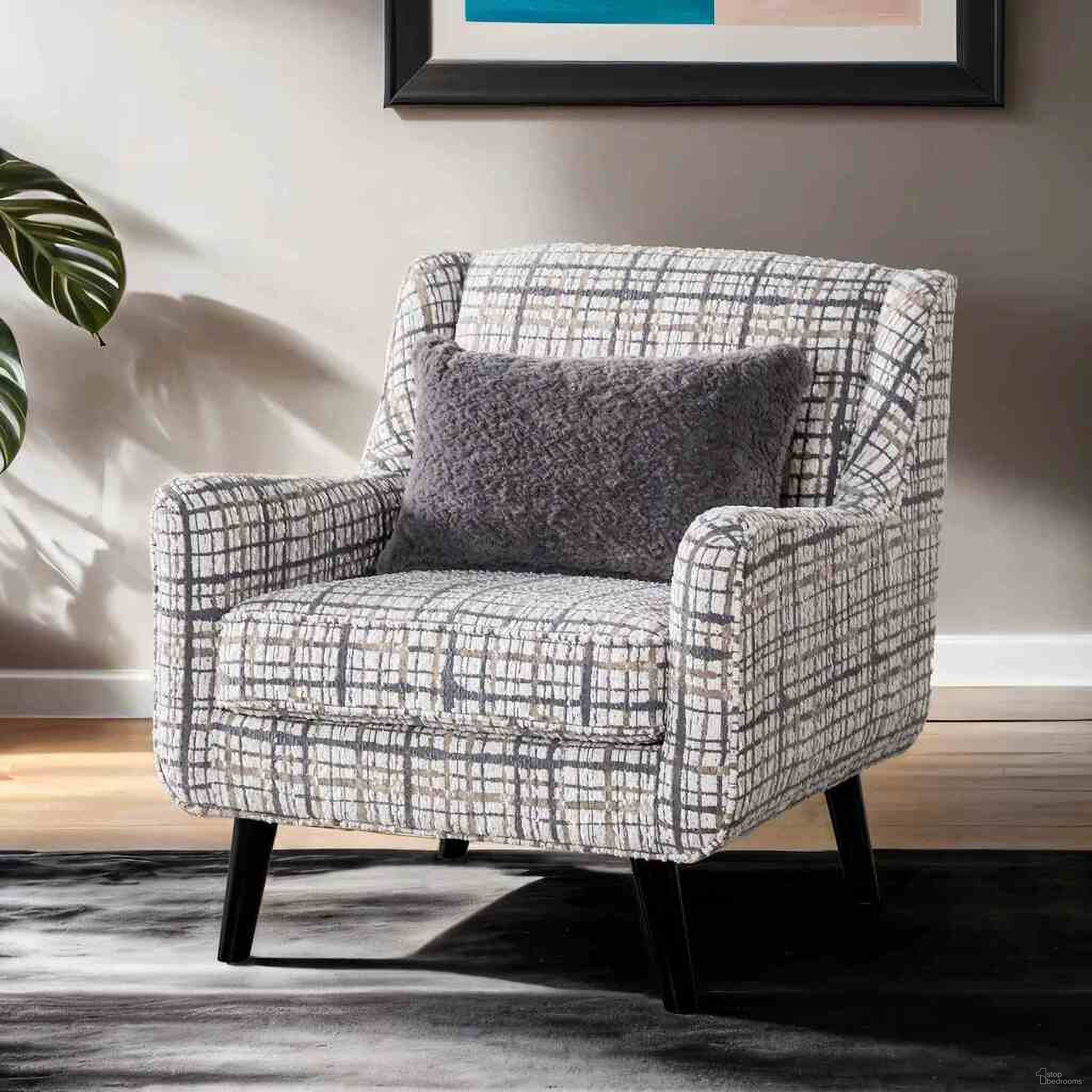 The appearance of Turnham Accent Chair In White and Black designed by Furniture of America in the transitional interior design. This white/black piece of furniture  was selected by 1StopBedrooms from Turnham Collection to add a touch of cosiness and style into your home. Sku: FM61112WH-CH-PT. Material: Fabric.