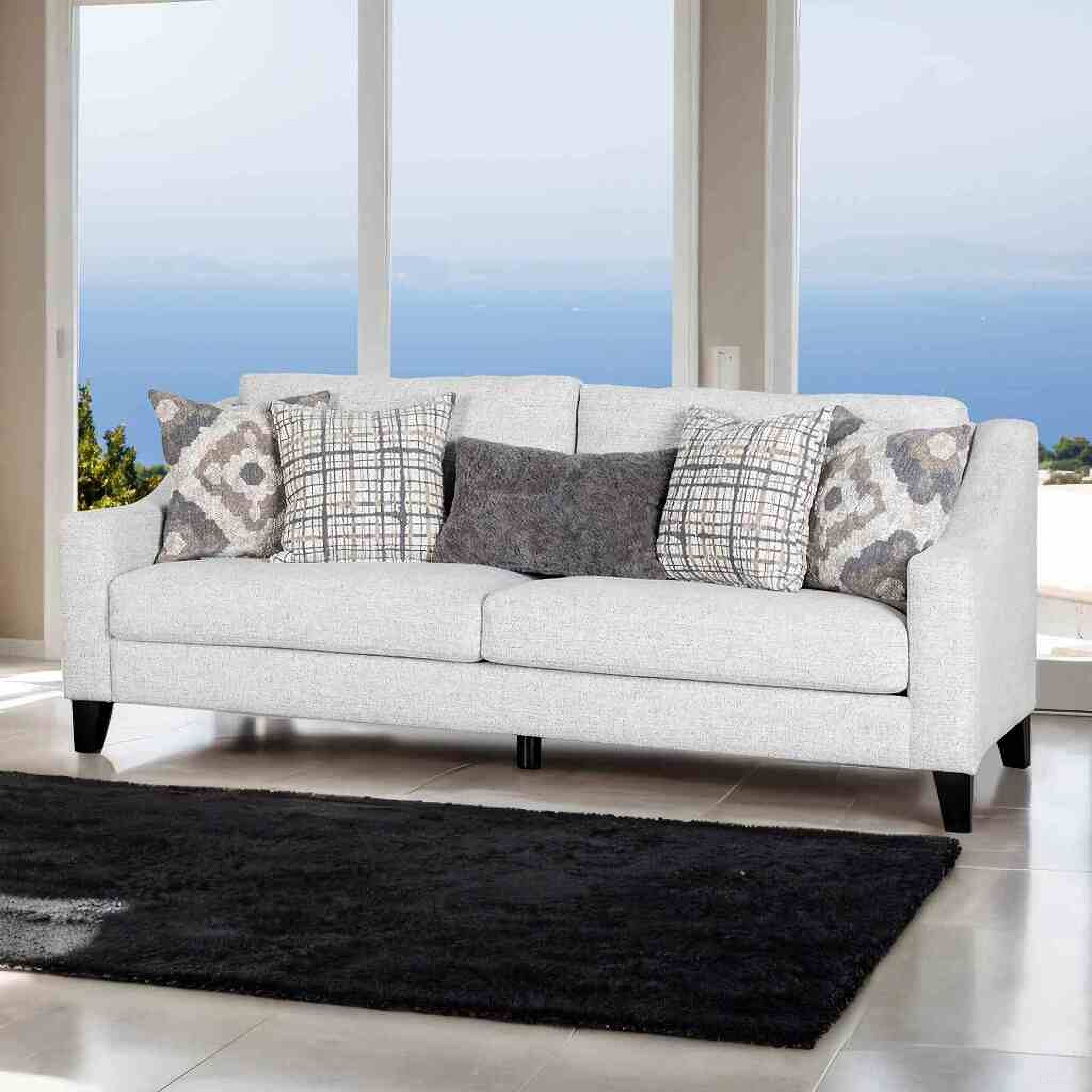 The appearance of Turnham Sofa In White and Black designed by Furniture of America in the transitional interior design. This white/black piece of furniture was selected by 1StopBedrooms from Turnham Collection to add a touch of cosiness and style into your home. Sku: FM61112WH-SF. Material: Fabric.