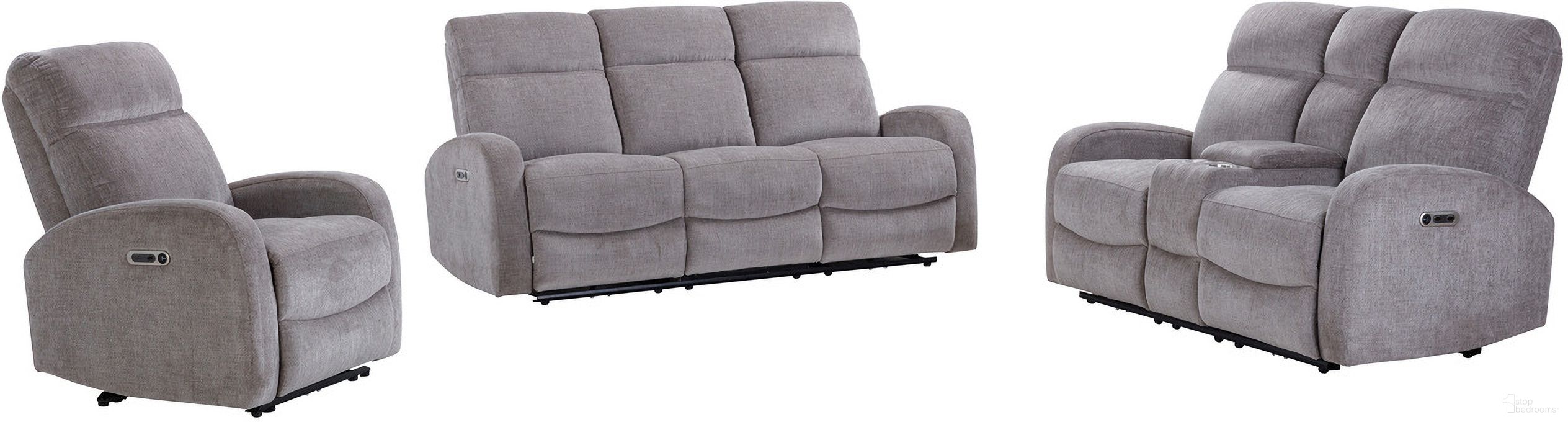 The appearance of Tuscany Power Reclining Living Room Set In Whiskers Nature designed by Parker House in the modern / contemporary interior design. This whiskers nature piece of furniture was selected by 1StopBedrooms from Tuscany Collection to add a touch of cosiness and style into your home. Sku: MTUS#832P-WKNA;MTUS#822CP-WKNA. Material: Polyester.