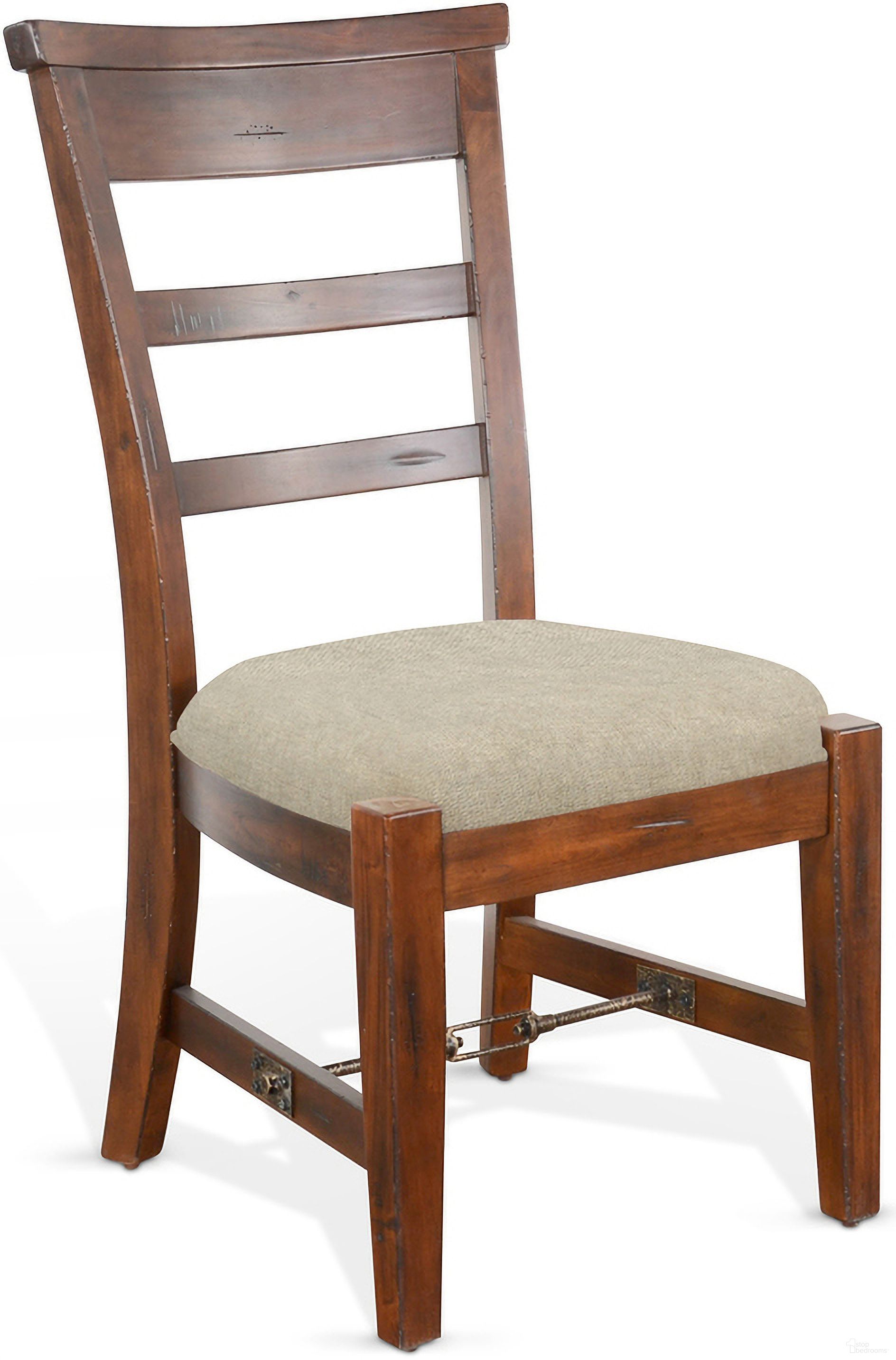 The appearance of Tuscany Cushion Seat Side Chair Set of 2 In Vintage Mocha designed by Sunny Designs in the rustic / southwestern interior design. This vintage mocha piece of furniture  was selected by 1StopBedrooms from Tuscany Collection to add a touch of cosiness and style into your home. Sku: 1604VM-2. Material: Solid Wood. Chair Type: Side Chair.