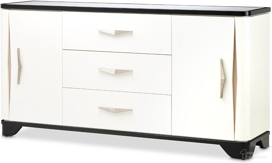 The appearance of Tuxedo Sideboard In Piano Keyboard designed by Michael Amini in the modern / contemporary interior design. This black piece of furniture was selected by 1StopBedrooms from Tuxedo Collection to add a touch of cosiness and style into your home. Sku: 9087007SA-832. Material: Poplar.