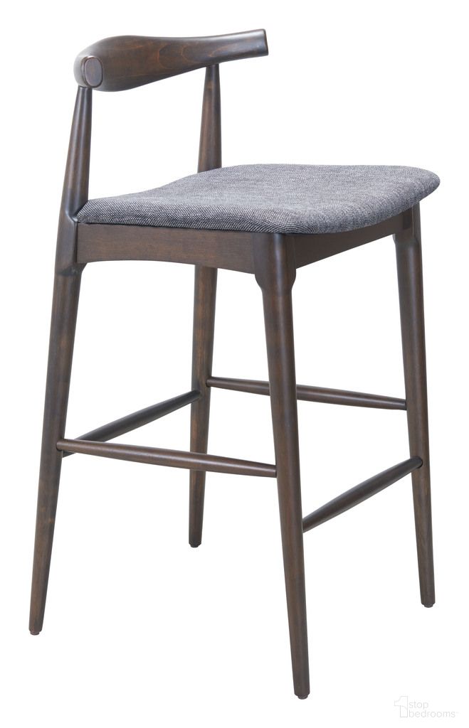 The appearance of Tuzka Barstool Set of 2 In Gray and Espresso designed by Zuo Modern in the modern / contemporary interior design. This gray and espresso piece of furniture was selected by 1StopBedrooms from Tuzka Collection to add a touch of cosiness and style into your home. Sku: 110515. Material: Polyester.