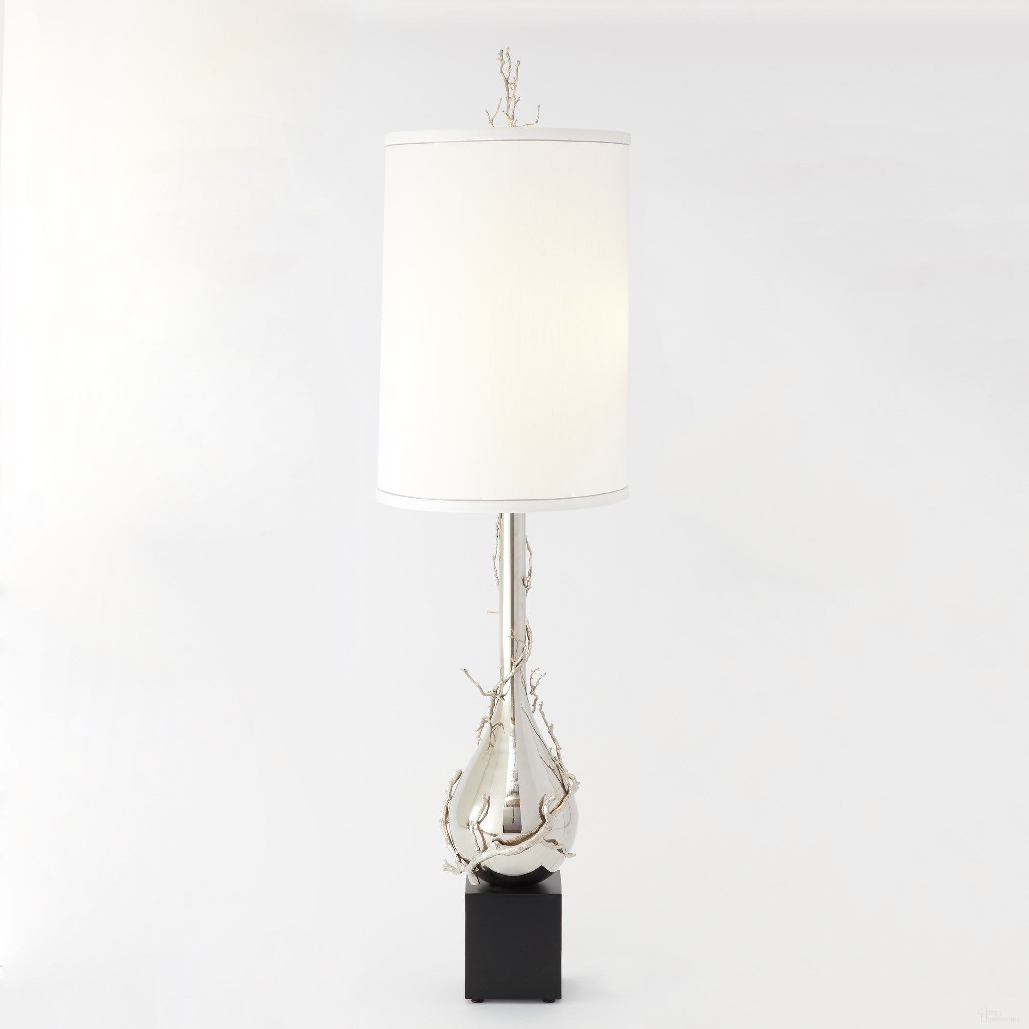The appearance of Twig Bulb Floor Lamp In Nickel designed by Global Views in the modern / contemporary interior design. This nickel piece of furniture  was selected by 1StopBedrooms from Twig Collection to add a touch of cosiness and style into your home. Sku: 991796. Material: Brass.