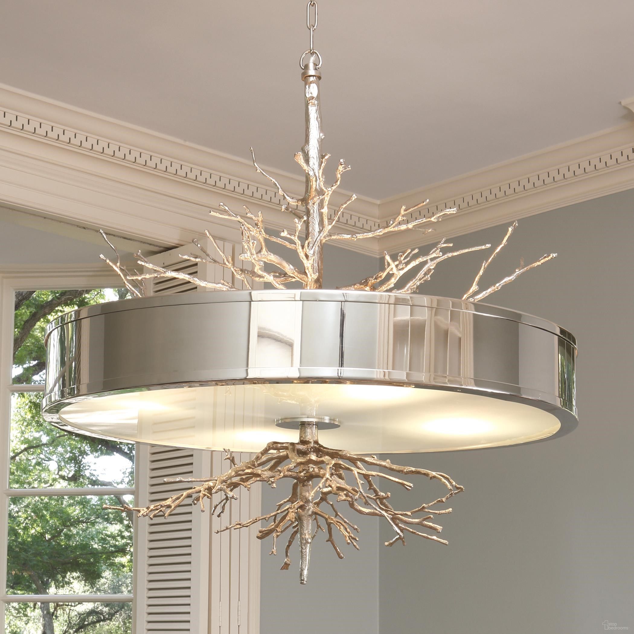 The appearance of Twig Pendant In Nickel designed by Global Views in the modern / contemporary interior design. This nickel piece of furniture  was selected by 1StopBedrooms from Twig Collection to add a touch of cosiness and style into your home. Sku: 991795. Material: Iron.