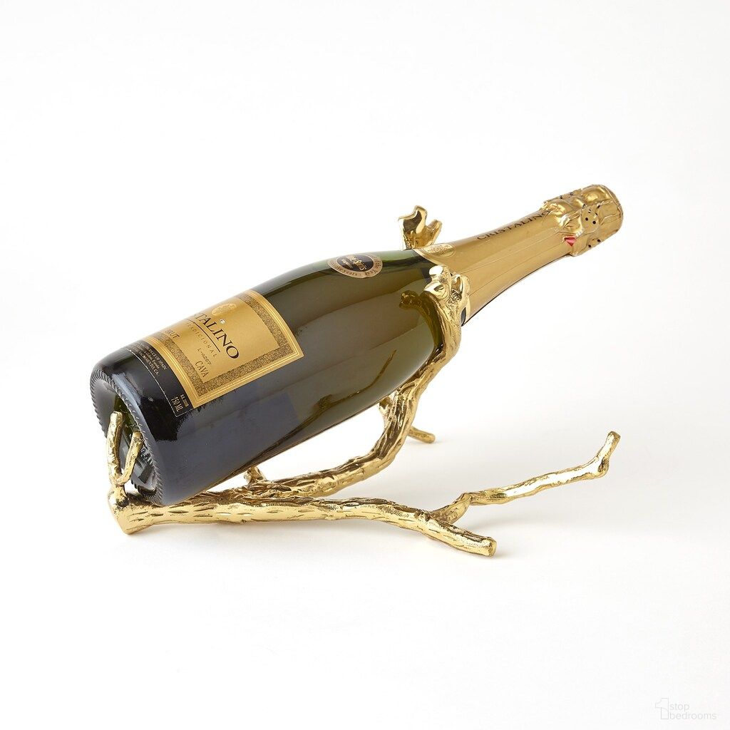 The appearance of Twig Wine Bottle Holder In Brass designed by Global Views in the modern / contemporary interior design. This brass piece of furniture  was selected by 1StopBedrooms from Twig Collection to add a touch of cosiness and style into your home. Sku: 993019. Material: Brass.