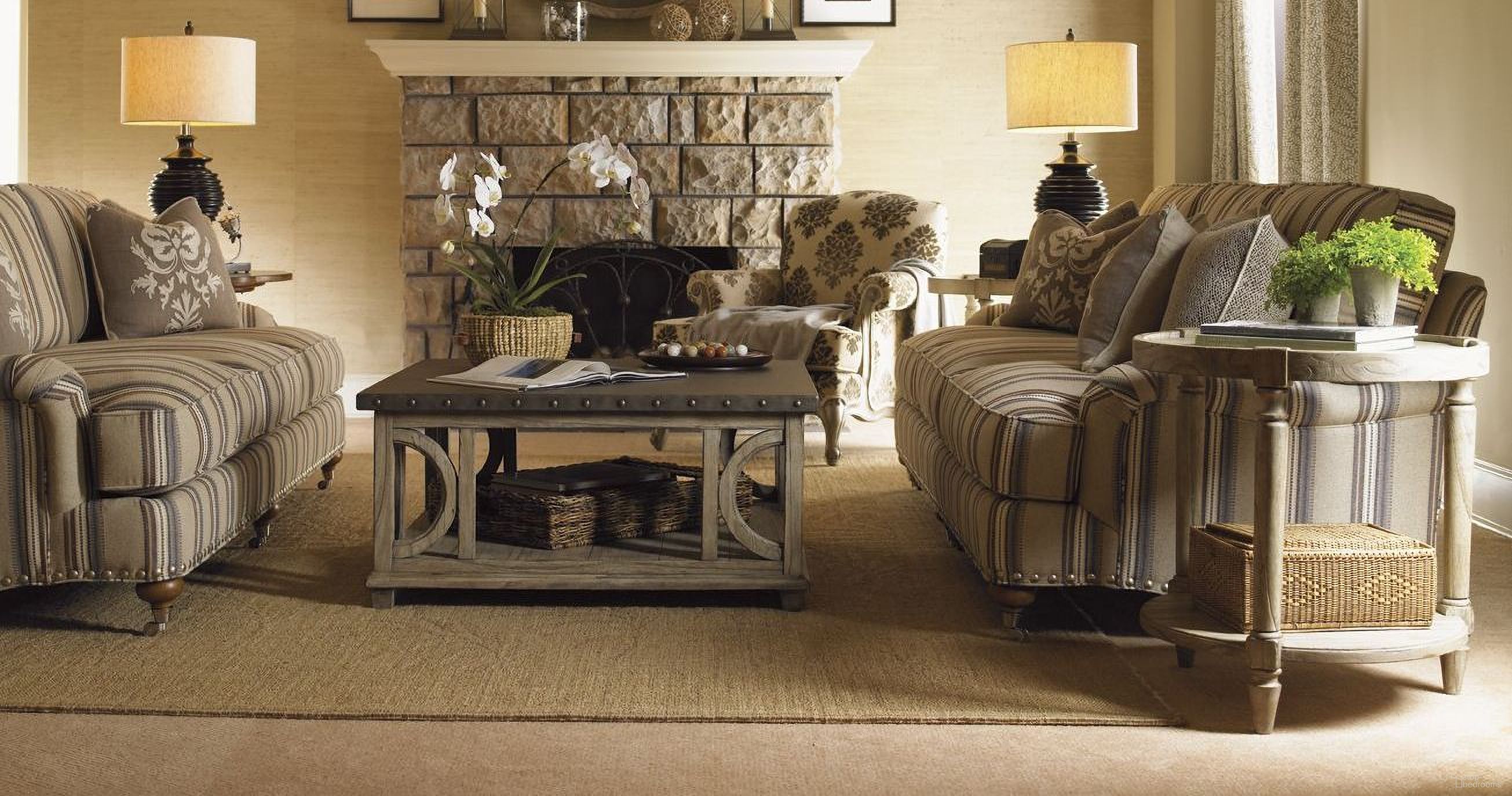 The appearance of Twilight Bay Driftwood Wyatt Occasional Table Set designed by Lexington in the rustic / southwestern interior design. This driftwood piece of furniture  was selected by 1StopBedrooms from Twilight Bay Collection to add a touch of cosiness and style into your home. Sku: 352-955;352-951. Material: Wood.