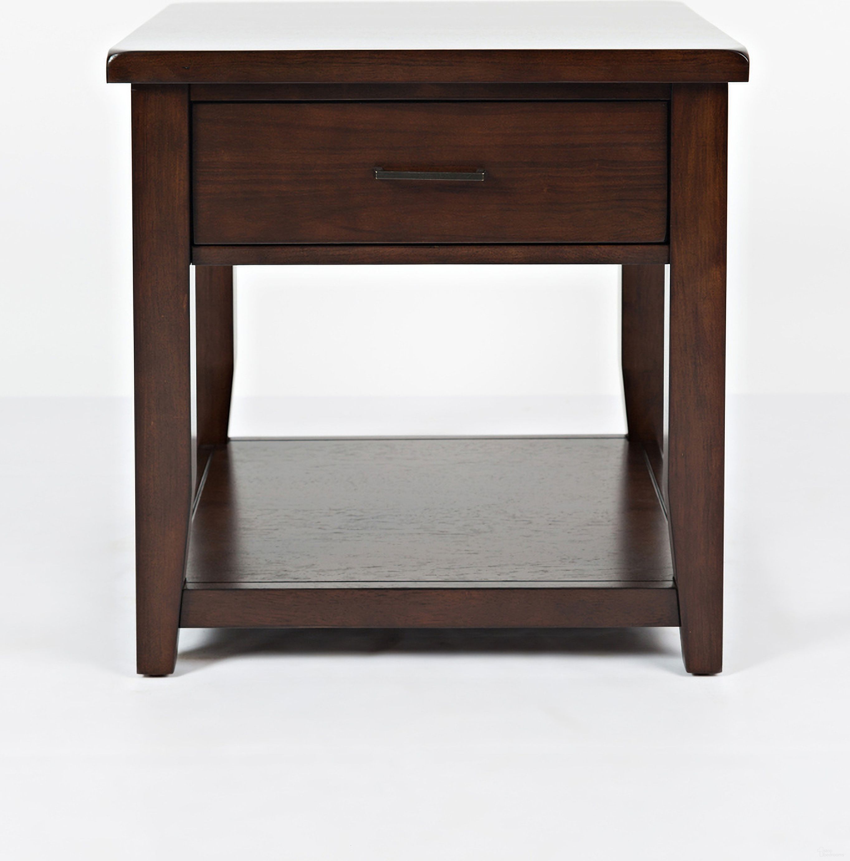 The appearance of Twin Cities Brown End Table In Brown designed by Jofran in the transitional interior design. This brown piece of furniture  was selected by 1StopBedrooms from Twin Cities Collection to add a touch of cosiness and style into your home. Sku: 1790-3. Material: MDF.
