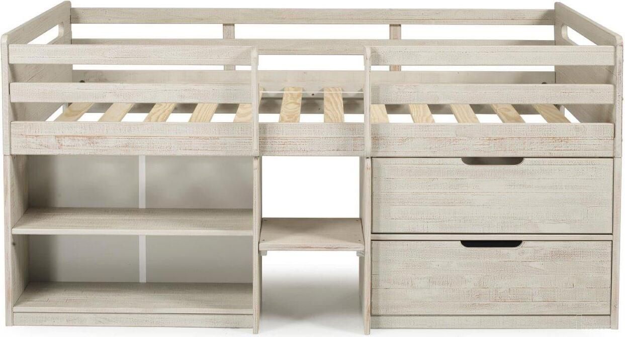 The appearance of Twin Low Loft Rustic Light Grey designed by DONCO kids in the modern / contemporary interior design. This grey piece of furniture was selected by 1StopBedrooms from to add a touch of cosiness and style into your home. Sku: 2027-TLLG. Material: Wood. Bed Size: Twin. Bed Type: Loft Bed.