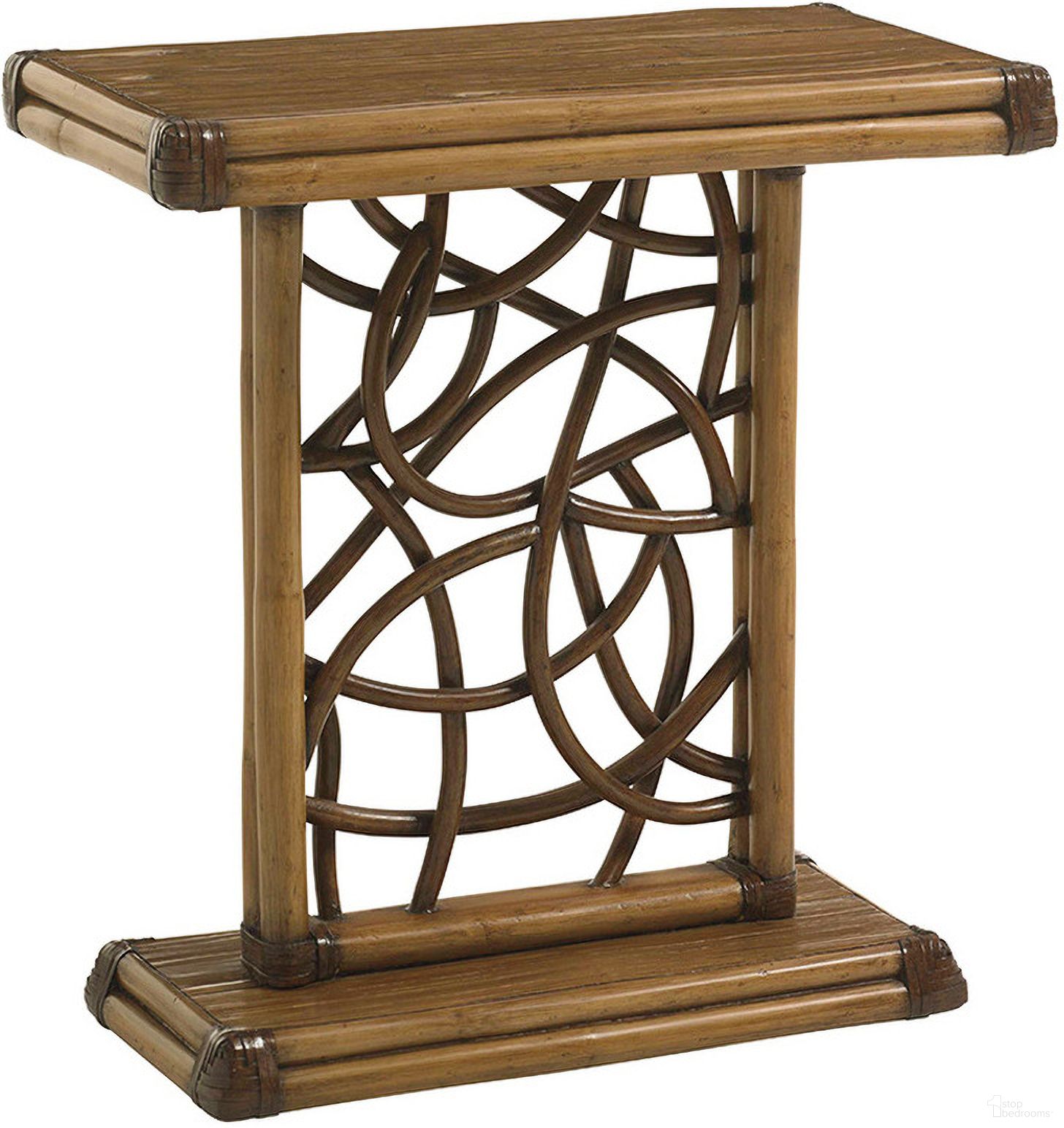 The appearance of Twin Palms Angler Accent Table In Sand designed by Tommy Bahama in the cabin / lodge interior design. This sand piece of furniture was selected by 1StopBedrooms from Twin Palms Collection to add a touch of cosiness and style into your home. Sku: 558-952. Material: Wood.