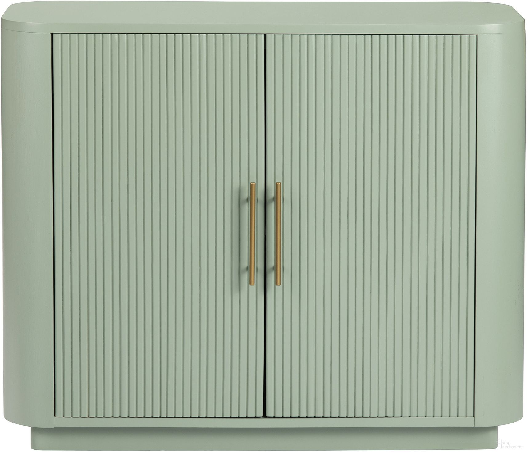 The appearance of Two-Door Cabinet In Green designed by Crestview Collection in the transitional interior design. This green piece of furniture was selected by 1StopBedrooms from to add a touch of cosiness and style into your home. Sku: CVFDR1173. Material: Solid Wood.