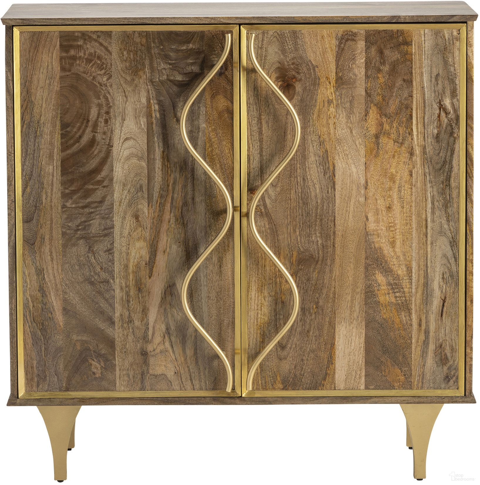 Two-Door Chest In Brown and Gold