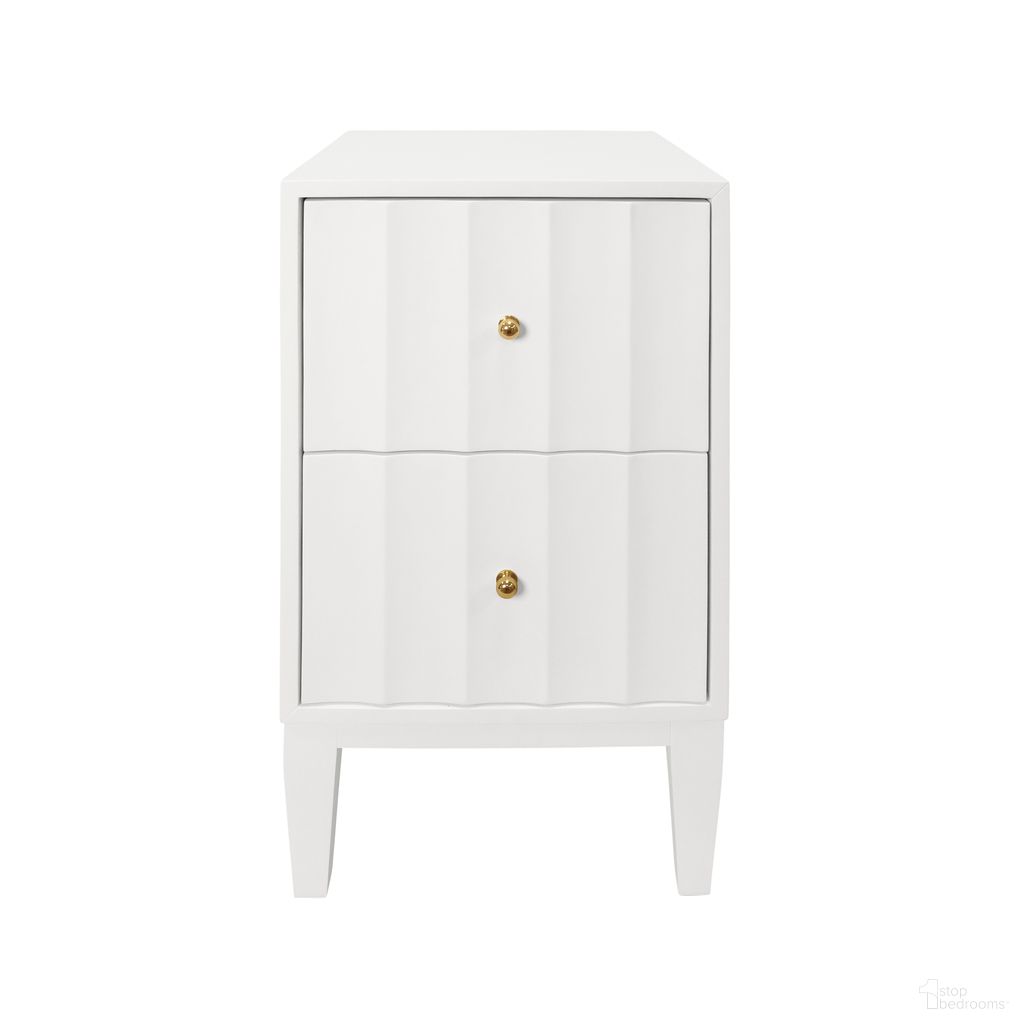 Two Door Side Table In White