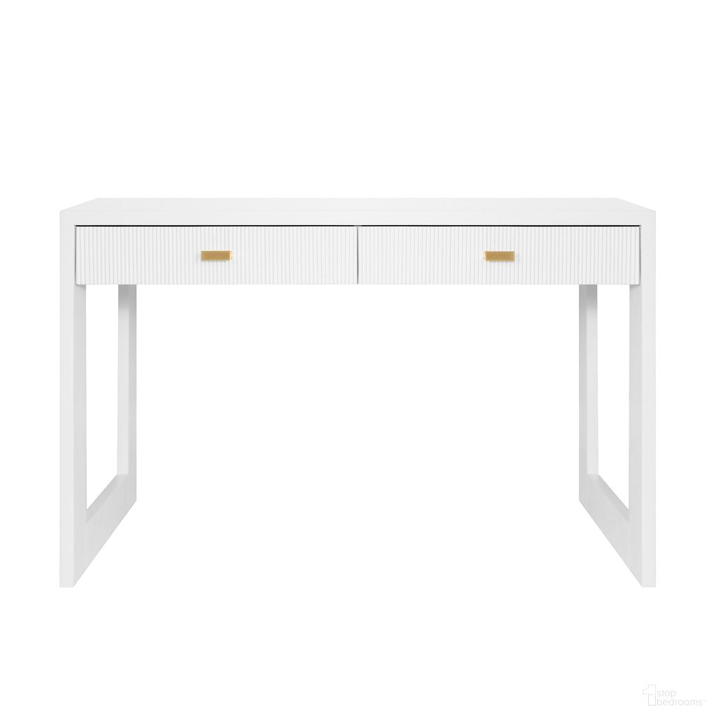 Two Drawer Desk In White