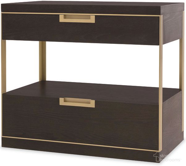 The appearance of Two Drawer Nightstand In Mocha designed by Century Furniture in the modern / contemporary interior design. This mocha piece of furniture was selected by 1StopBedrooms from Cadence Collection to add a touch of cosiness and style into your home. Sku: CA3-222. Material: Oak Veneer.