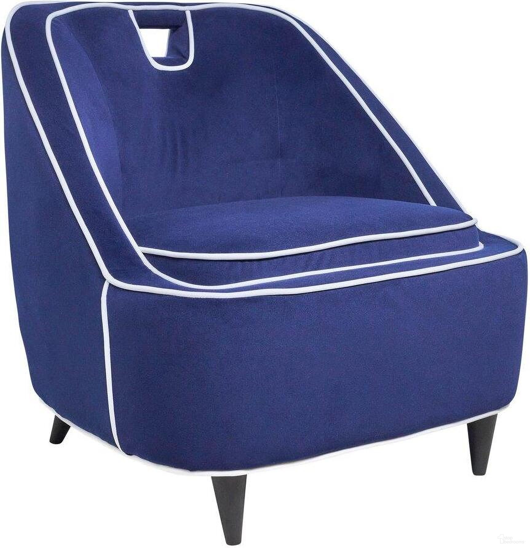 The appearance of Two-Toned Accent Chair In Dark Blue designed by Sagebrook Home in the modern / contemporary interior design. This blue and white piece of furniture was selected by 1StopBedrooms from to add a touch of cosiness and style into your home. Sku: 17050-01. Material: Fabric.