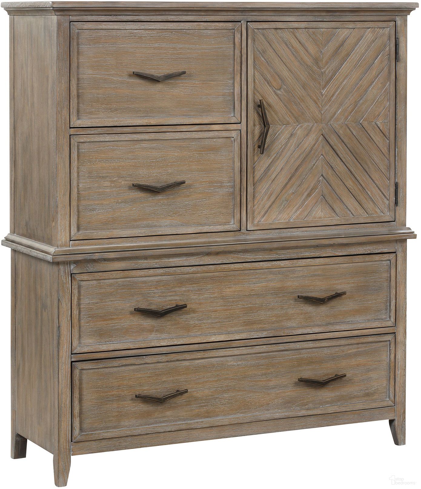 The appearance of Tybee 2 Piece Bachelor's Chest In Sand designed by New Classic in the coastal interior design. This sand piece of furniture  was selected by 1StopBedrooms from Tybee Collection to add a touch of cosiness and style into your home. Sku: B6428-071B;B6428-071T. Material: Wood.