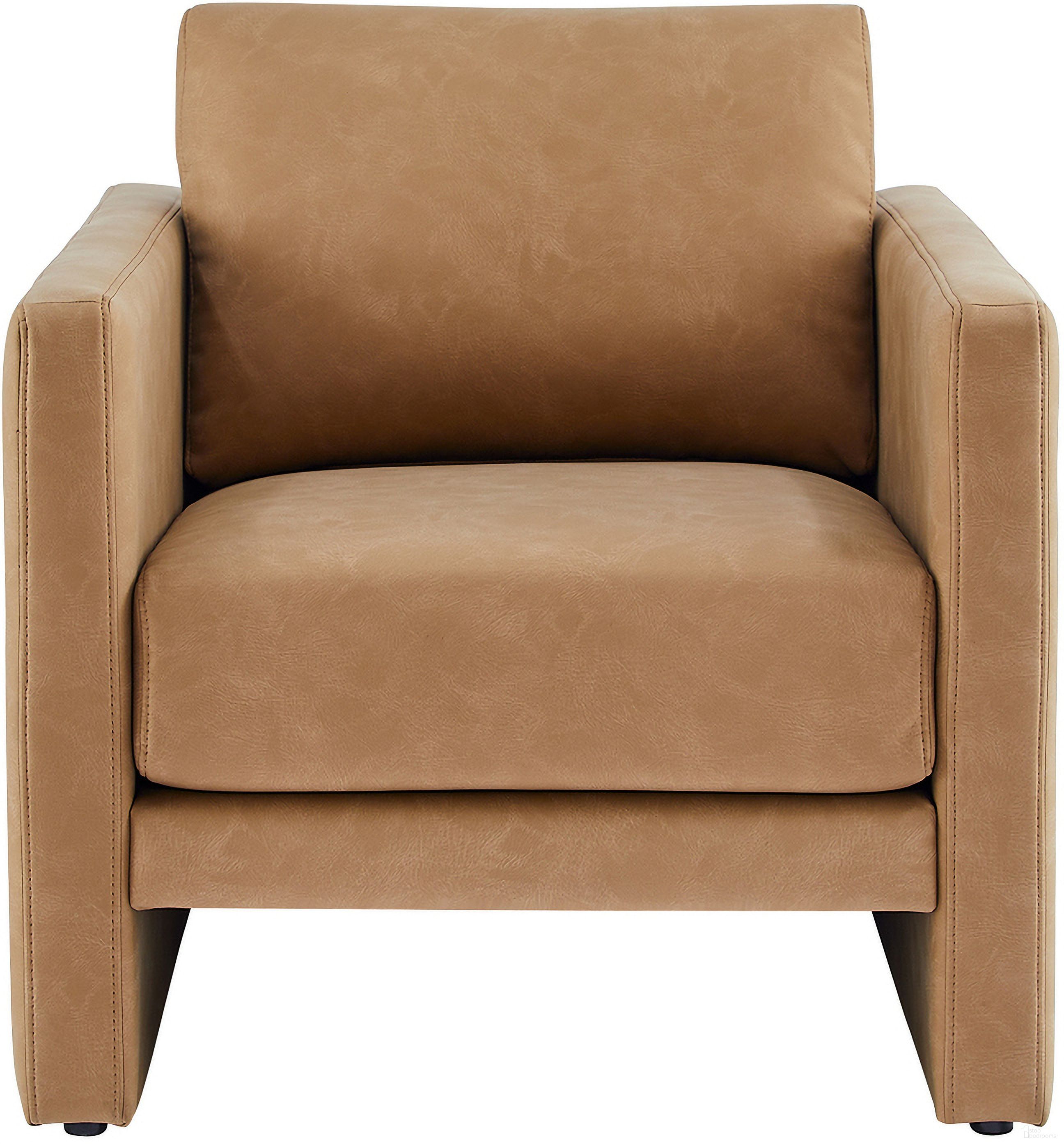 The appearance of Tybee Faux Leather Arm Chair In Honey Brown designed by Comfort Pointe in the modern / contemporary interior design. This honey brown piece of furniture was selected by 1StopBedrooms from Tybee Collection to add a touch of cosiness and style into your home. Sku: 8318-54. Material: Faux Leather.