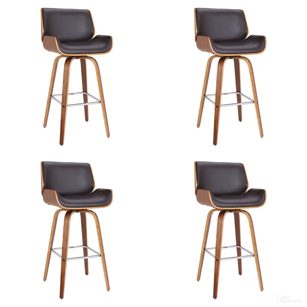 The appearance of Tyler 26 Inch Counter Height Swivel Bar Stool Set of 4 In Brown and Walnut designed by Armen Living in the transitional interior design. This brown and walnut piece of furniture was selected by 1StopBedrooms from Tyler Collection to add a touch of cosiness and style into your home. Sku: LCTYBABRWA26;LCTYBABRWA26;LCTYBABRWA26;LCTYBABRWA26. Material: Metal.