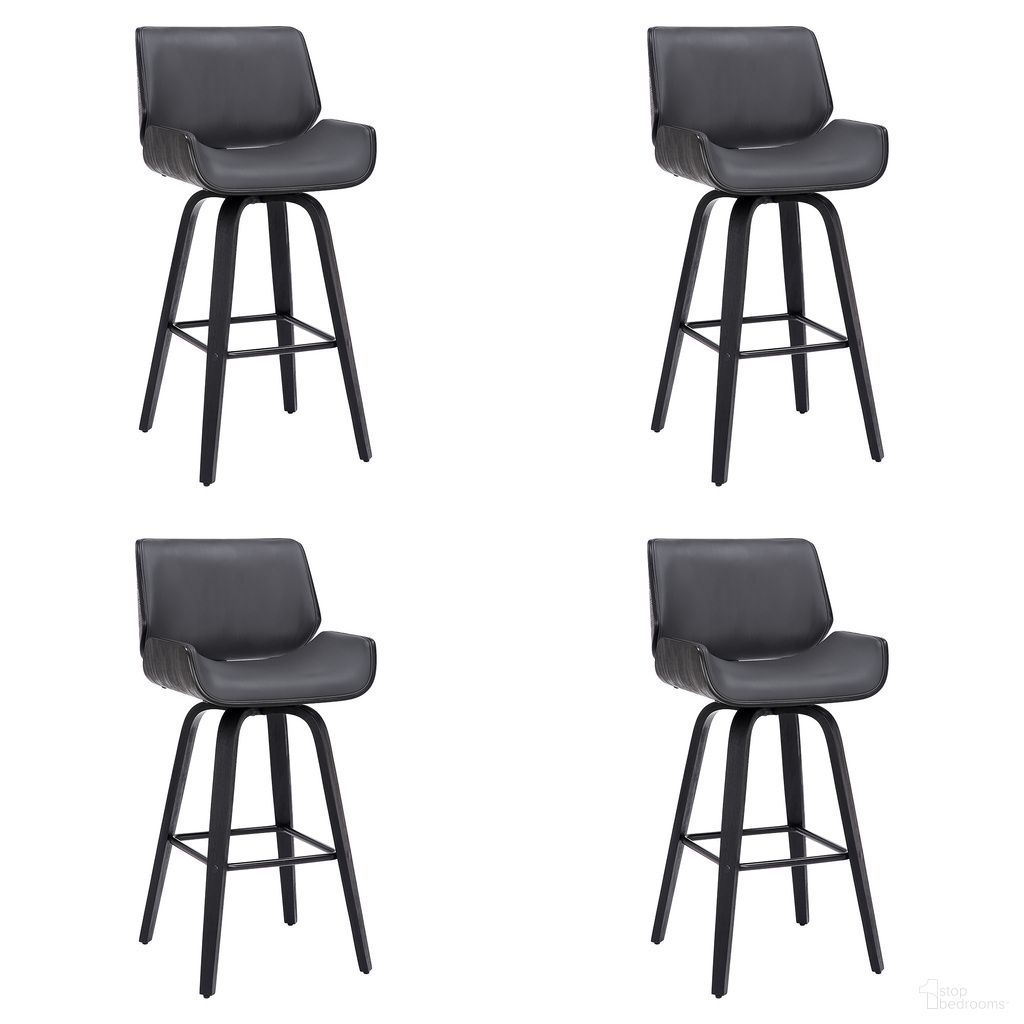 The appearance of Tyler 26 Inch Counter Height Swivel Bar Stool Set of 4 In Gray and Black designed by Armen Living in the transitional interior design. This gray and black piece of furniture  was selected by 1StopBedrooms from Tyler Collection to add a touch of cosiness and style into your home. Sku: LCTYBAGRBL26;LCTYBAGRBL26;LCTYBAGRBL26;LCTYBAGRBL26. Material: Faux Leather.